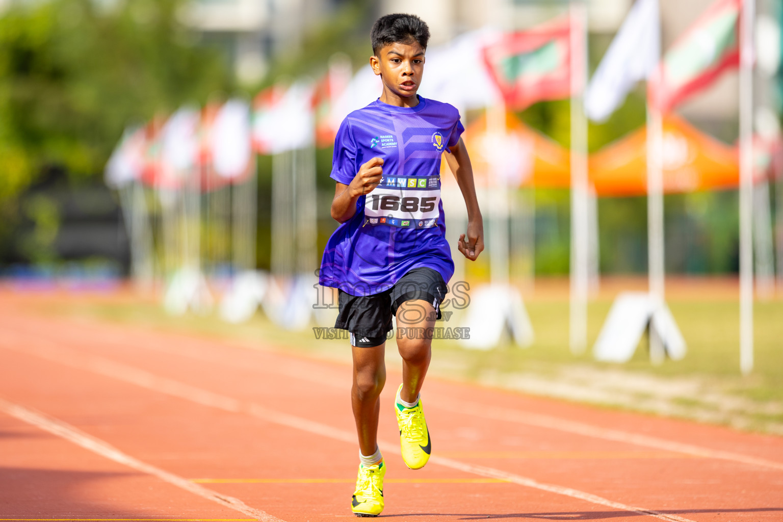 Day 2 of MWSC Interschool Athletics Championships 2024 held in Hulhumale Running Track, Hulhumale, Maldives on Sunday, 10th November 2024. Photos by: Ismail Thoriq / Images.mv