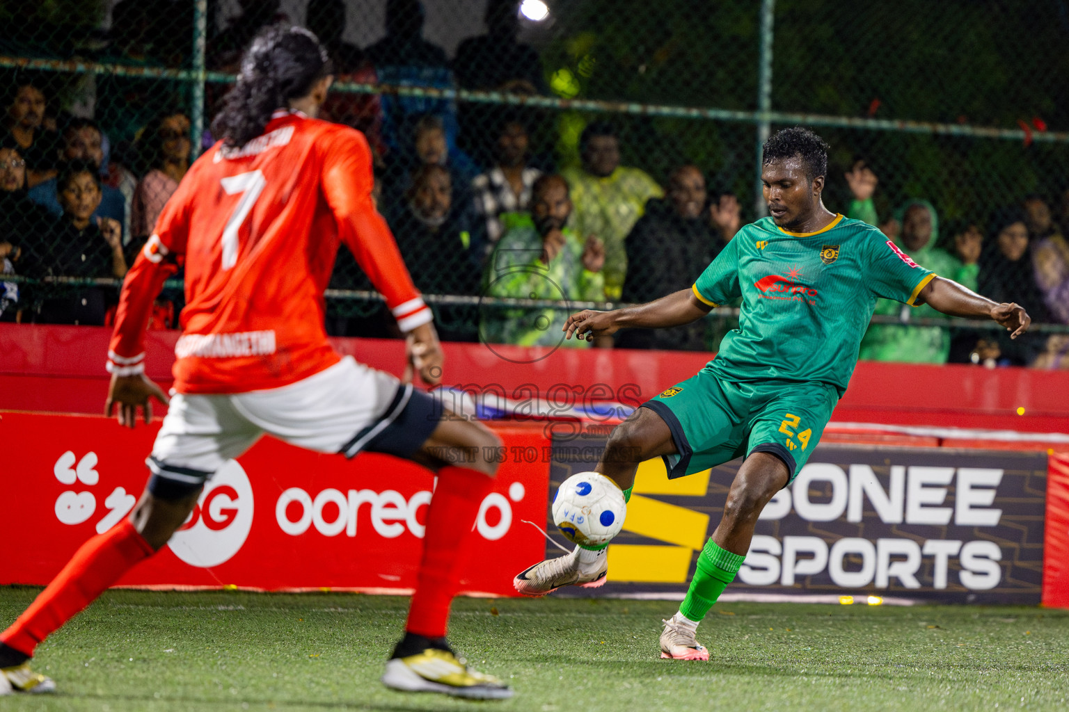 ADh Dhangethi vs ADh Mandhoo on Day 20 of Golden Futsal Challenge 2025 was held on Thursday, 23rd January 2025, in Hulhumale', Maldives. Photos: Nausham Waheed / images.mv