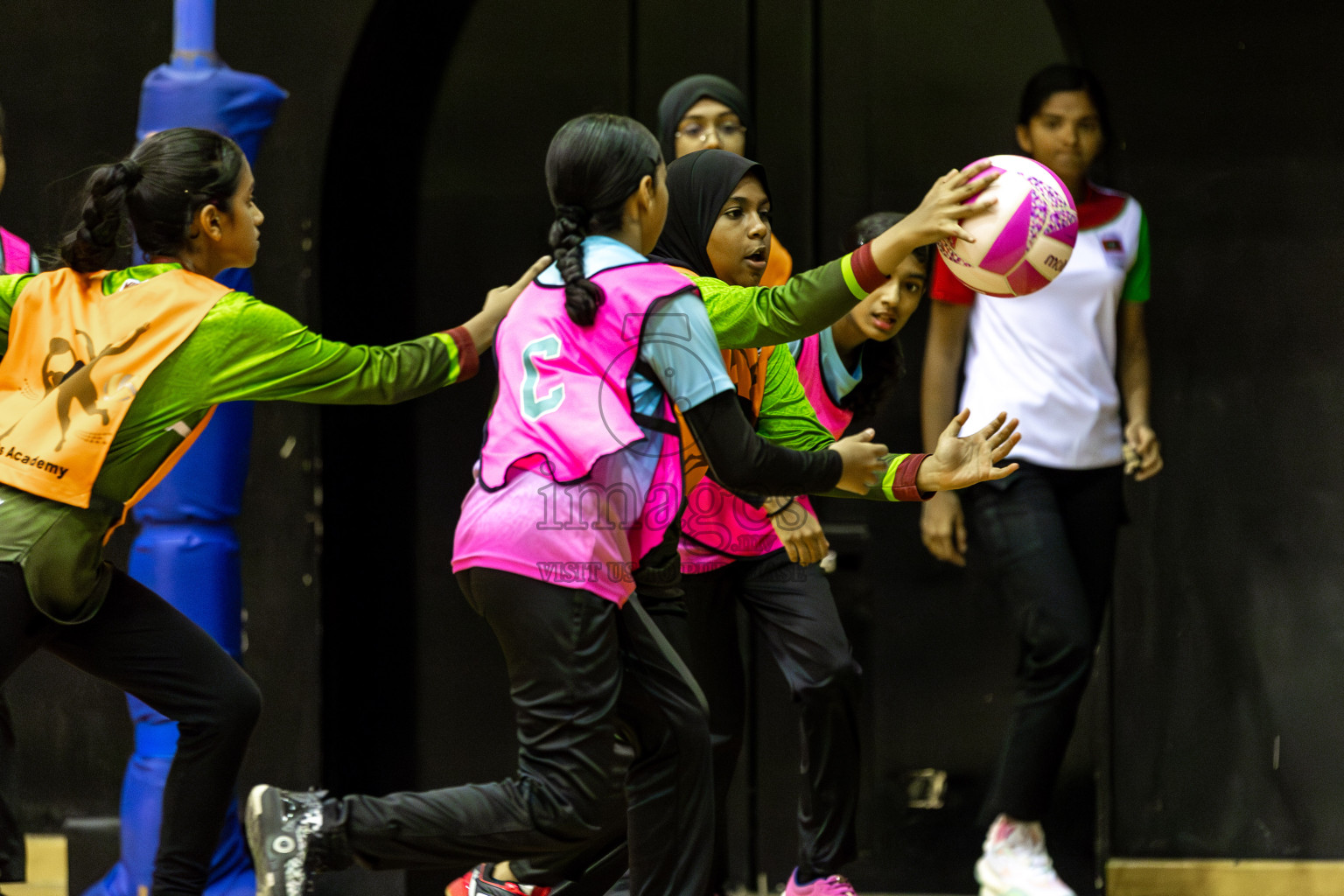 Netkids A vs Fionti A Team in Day 5 of 3rd Netball Junior Championship, held at Social Center on Thursday 23rd January 2025 . Photos: Shuu Abdul Sattar / images.mv