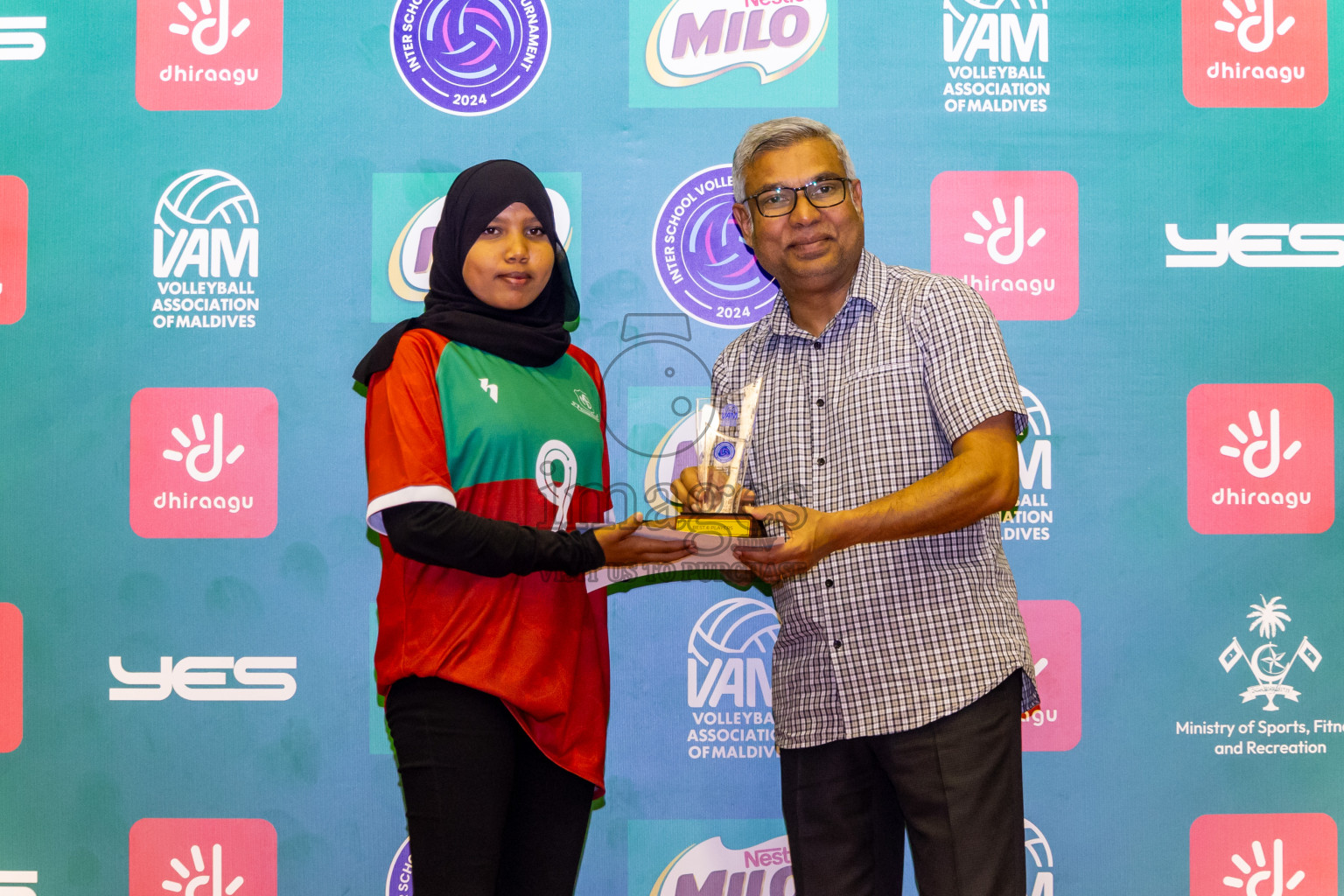 Finals of Interschool Volleyball Tournament 2024 was held in Social Center at Male', Maldives on Friday, 6th December 2024. Photos: Nausham Waheed / images.mv