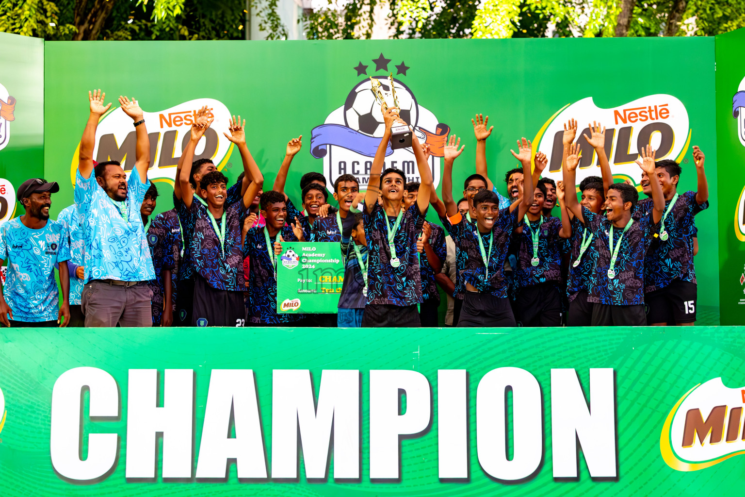 Day 4 of MILO Academy Championship 2024 (U-14) was held in Henveyru Stadium, Male', Maldives on Sunday, 3rd November 2024. Photos: Ismail Thoriq / Images.mv