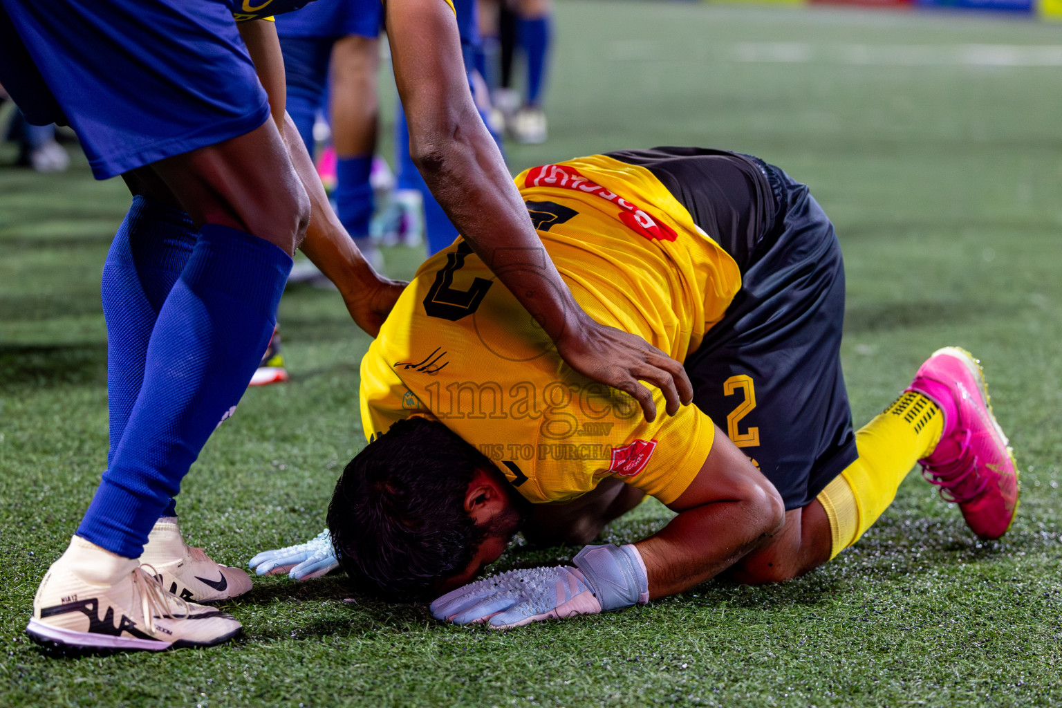 Maafannu VS B. Eydhafushi in Round of 16 on Day 40 of Golden Futsal Challenge 2024 which was held on Tuesday, 27th February 2024, in Hulhumale', Maldives Photos: Hassan Simah / images.mv