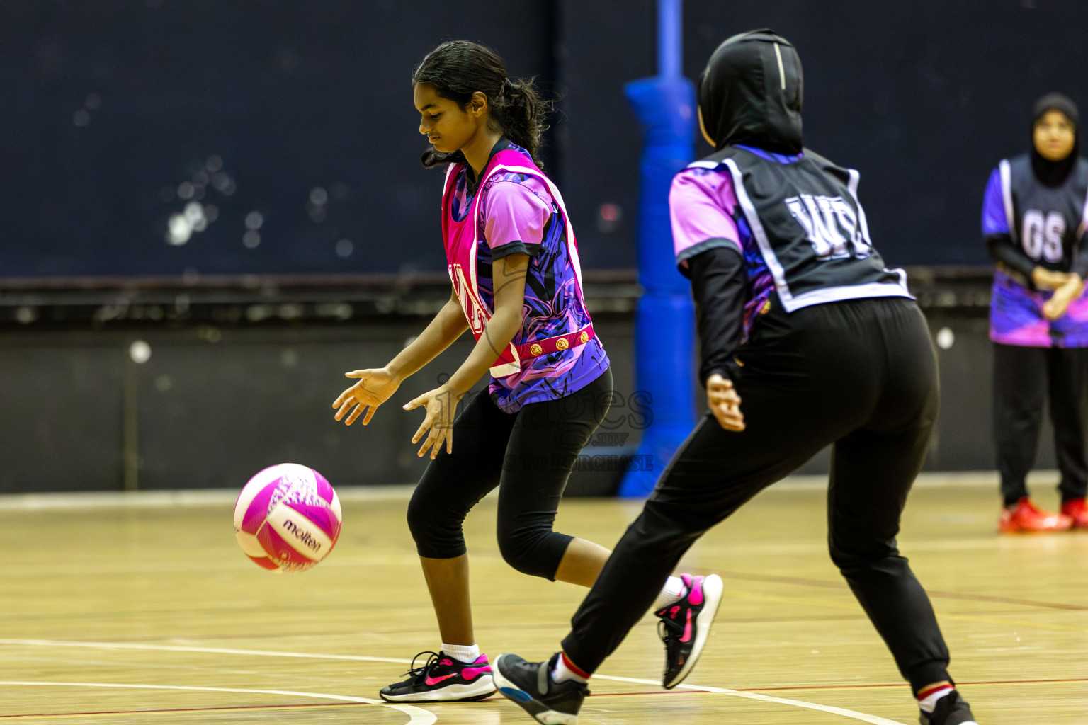 N Sports Academy B vs N Sports Academy A in Day 6 of 3rd Netball Junior Championship, held at Social Center on Friday 24th January 2025 . Photos: Shuu Abdul Sattar / images.mv