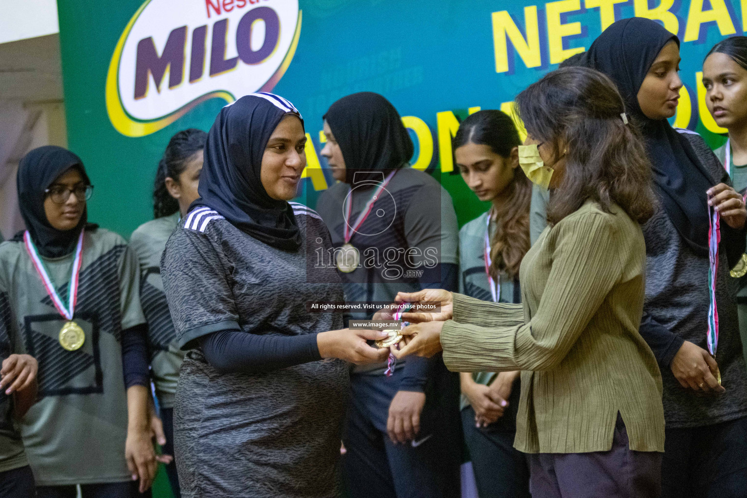 Kulhudhuffushi Youth & R.C vs Club Green Streets in the Finals of Milo National Netball Tournament 2021 (Women's) held on 5th December 2021 in Male', Maldives Photos: Ismail Thoriq / images.mv