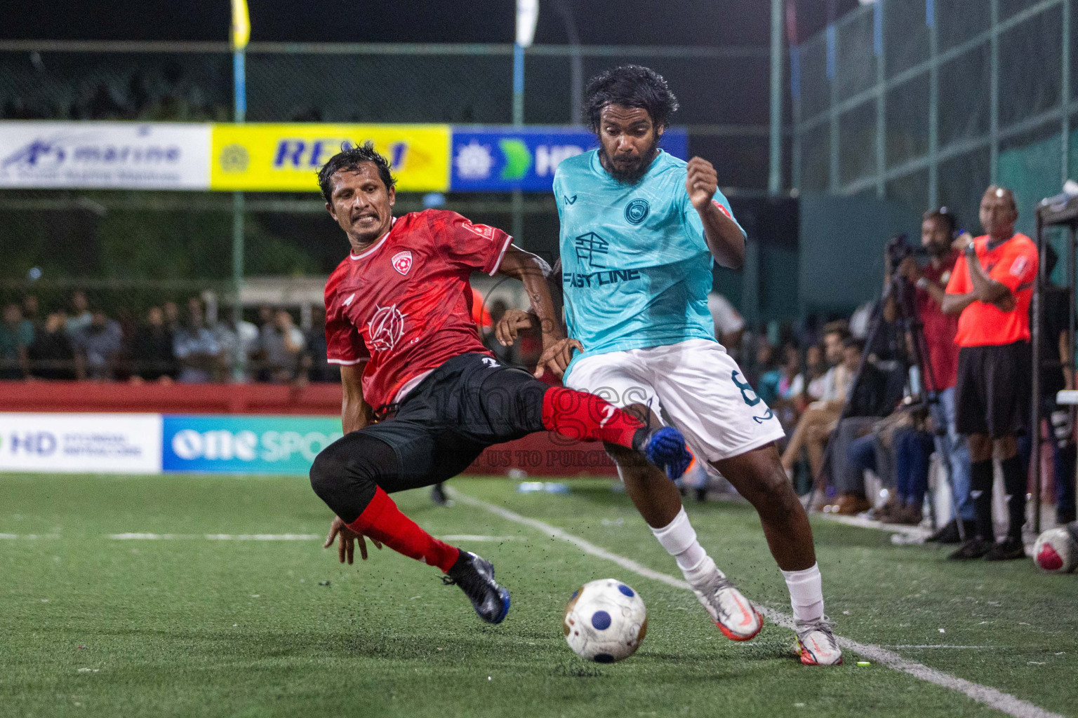 ADh Maamigili vs ADh Mahibadhoo in Day 21 of Golden Futsal Challenge 2024 was held on Sunday , 4th February 2024 in Hulhumale', Maldives Photos: Nausham Waheed / images.mv