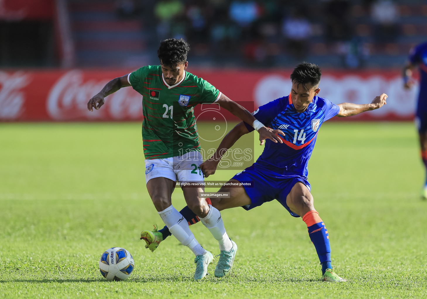 Bangladesh vs India in SAFF Championship 2021 held on 1st October 2021 in Galolhu National Stadium, Male', Maldives