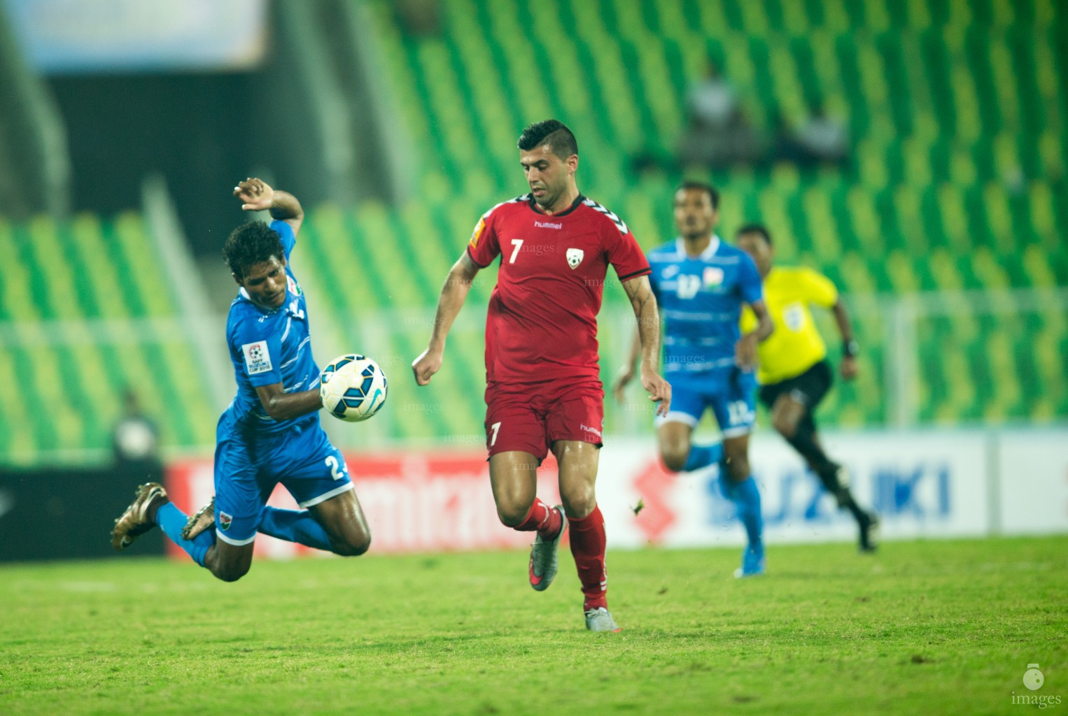 Afghanistan vs Maldives in SAFF Suzuki Cup in Thiruvananthapuram, India, Monday, December. 28, 2015.  (Images.mv Photo/ Hussain Sinan).