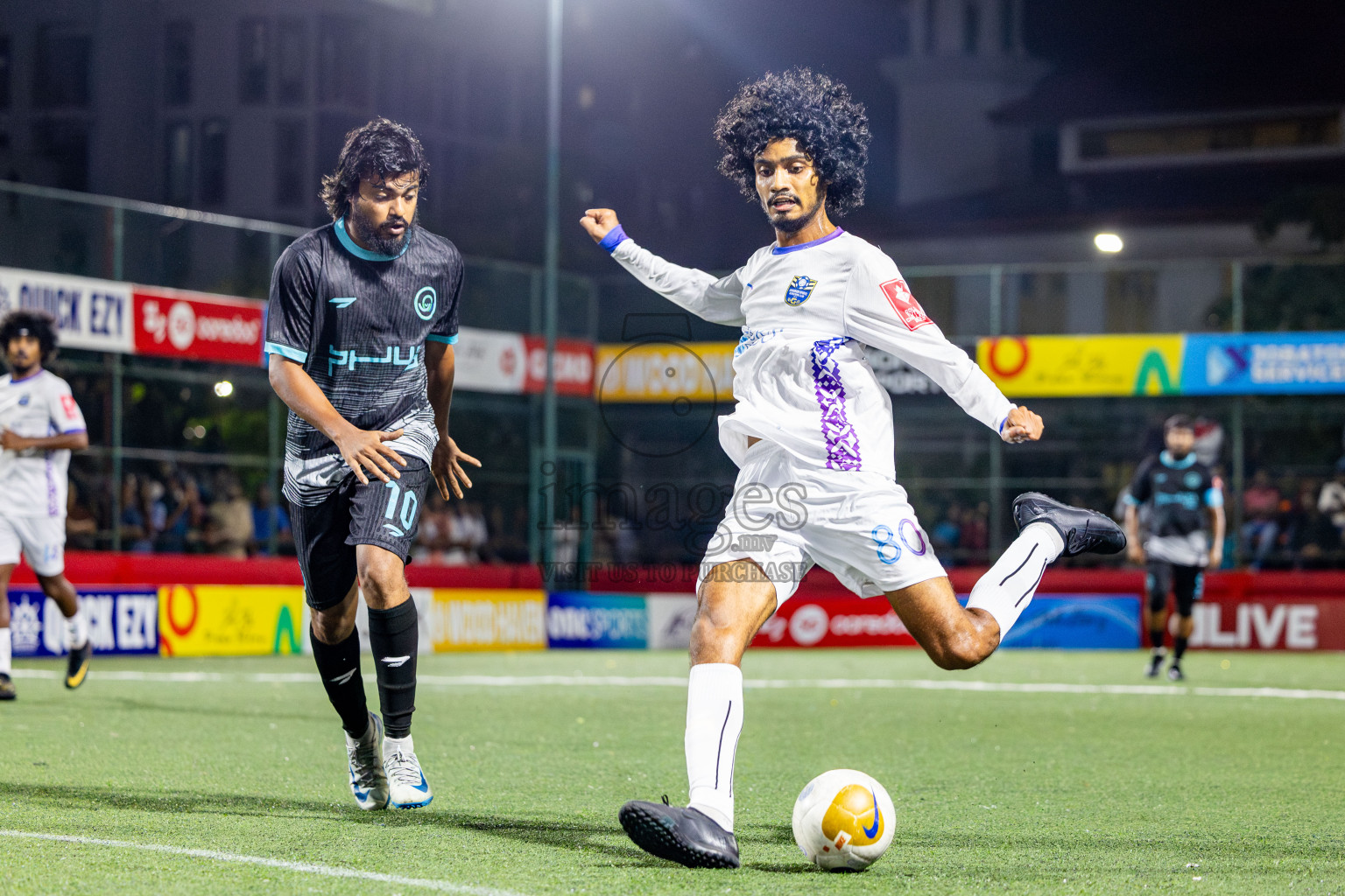 K Guraidhoo vs K Thulusdhoo on Day 18 of Golden Futsal Challenge 2025 was held on Thursday, 23rd January 2025, in Hulhumale', Maldives. Photos: Nausham Waheed / images.mv
