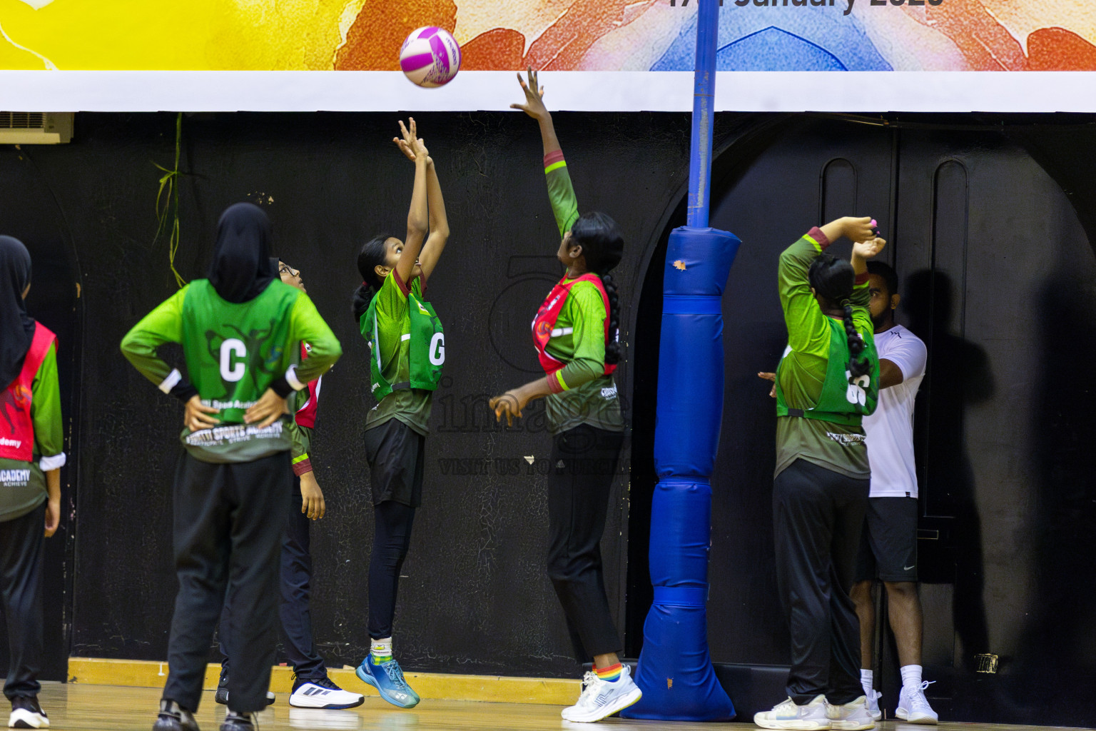 FIONTI Sports Club vs FIONTI Sports Academy  (U13) in Day 1 of 3rd Junior Championship - Netball association of Maldives, held at Social Center on 19th January 2025 . Photos by Shuu Abdul Sattar / Images.mv