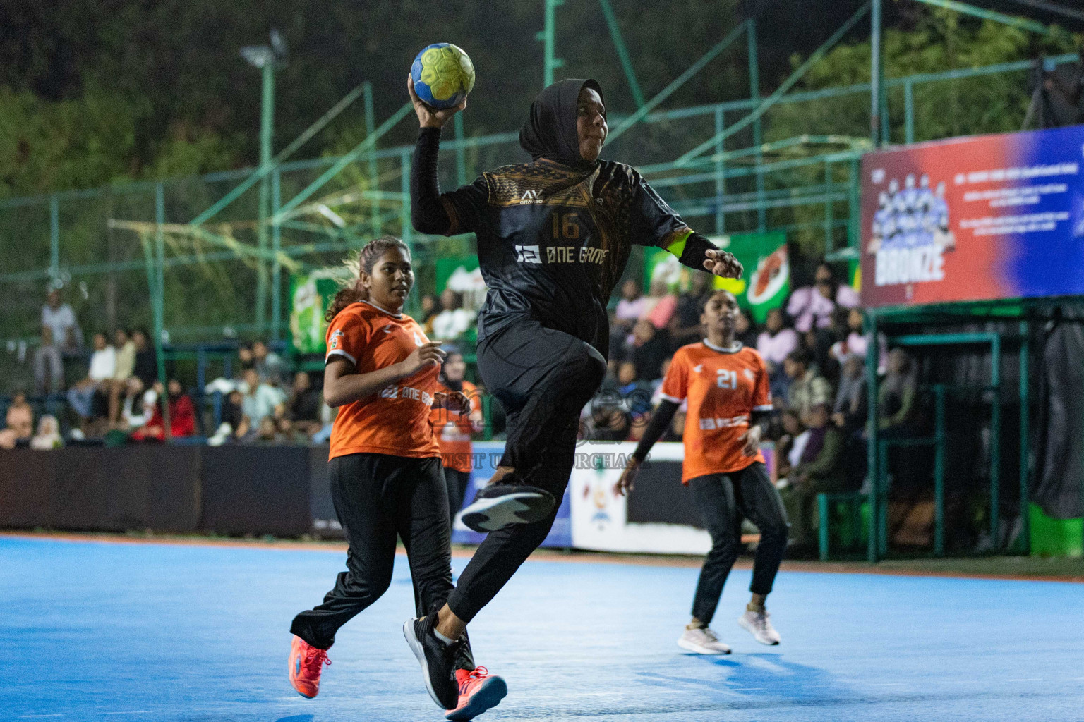 Day 16 of 10th National Handball Tournament 2023, held in Handball ground, Male', Maldives on Wednesday, 13th December 2023 Photos: Nausham Waheed/ Images.mv