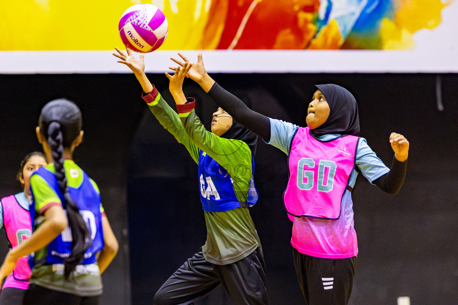 Netgen A vs Fiontti Sports Club in Day 3 of 3rd Netball Junior Championship, held at Social Center on Tuesday, 21st January 2025 . Photos: Nausham Waheed / images.mv