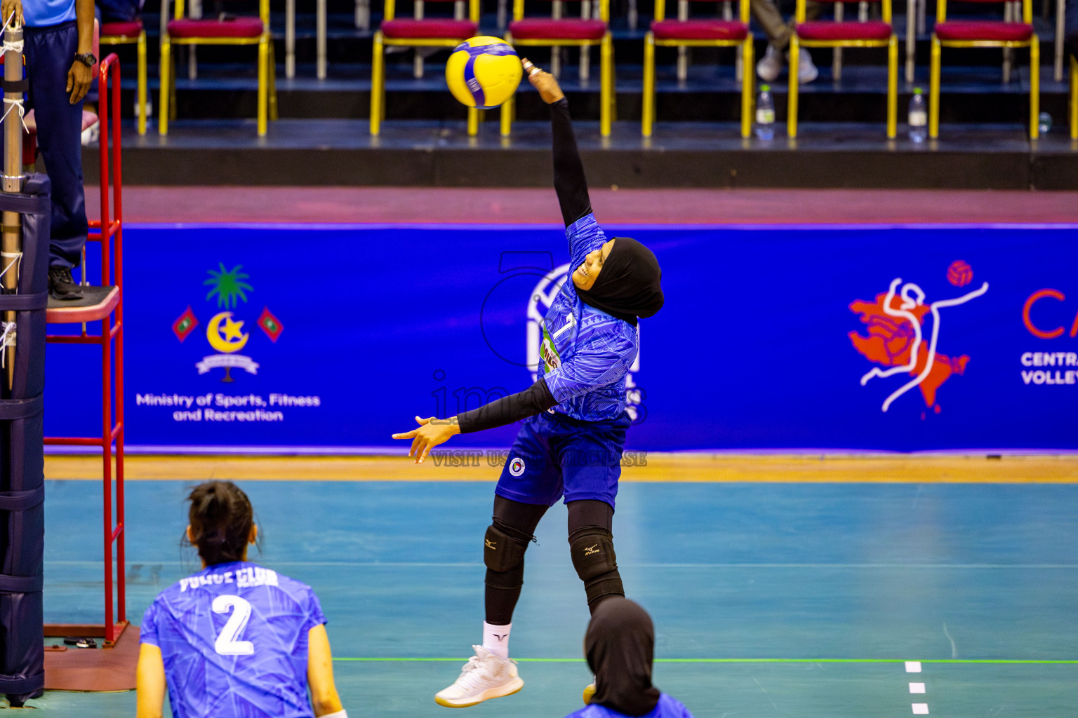 Police club vs Volleyball Youth NG Day 3 of Women's Division of Milo VAM Cup 2025 held in Male', Maldives on Friday, 11th April 2025 at Social Center Indoor Hall Photos By: Nausham Waheed / images.mv
