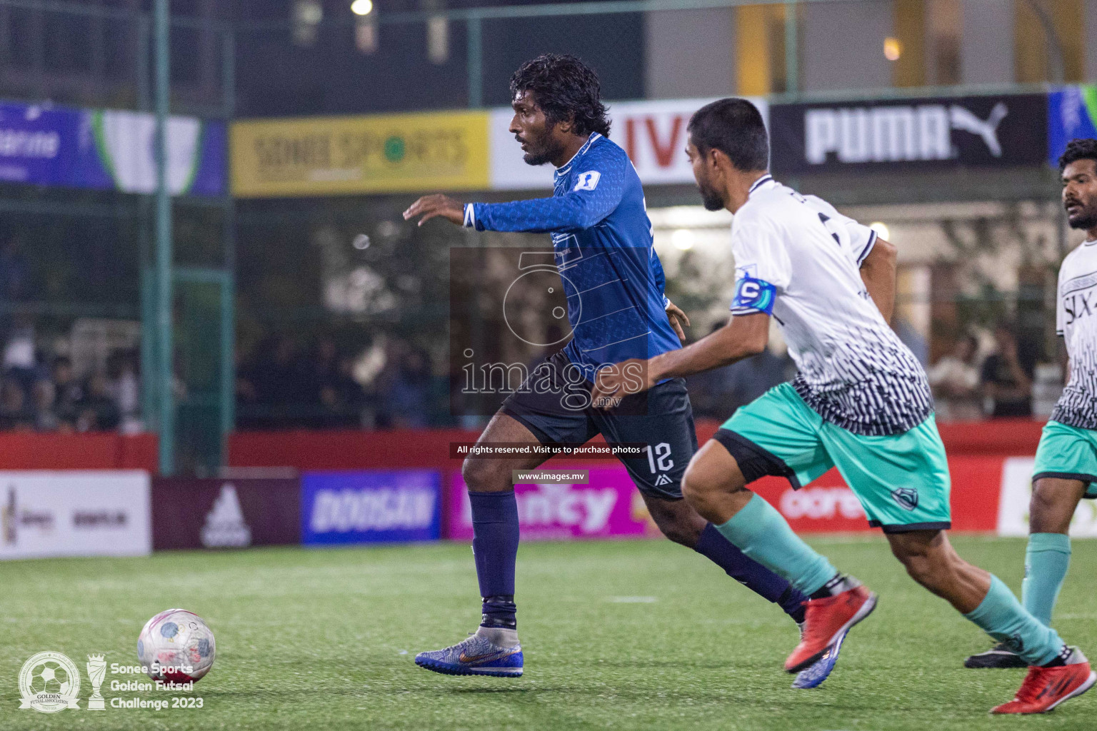 K. Thulusdhoo vs K. Gaafaru in Day 4 of Golden Futsal Challenge 2023 on 08 February 2023 in Hulhumale, Male, Maldives