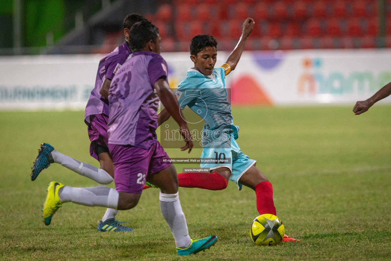 Hiriya School vs Rehendhi School in the Semi Final of MAMEN Inter School Football Tournament 2019 (U15) in Male, Maldives on 17th March 2019, Sunday Photos: Ismail Thoriq / images.mv
