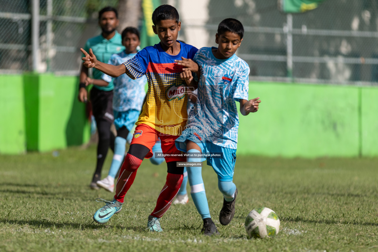 Day 1 of MILO Academy Championship 2023 (U12) was held in Henveiru Football Grounds, Male', Maldives, on Friday, 18th August 2023. Photos: Mohamed Mahfooz Moosa / images.mv