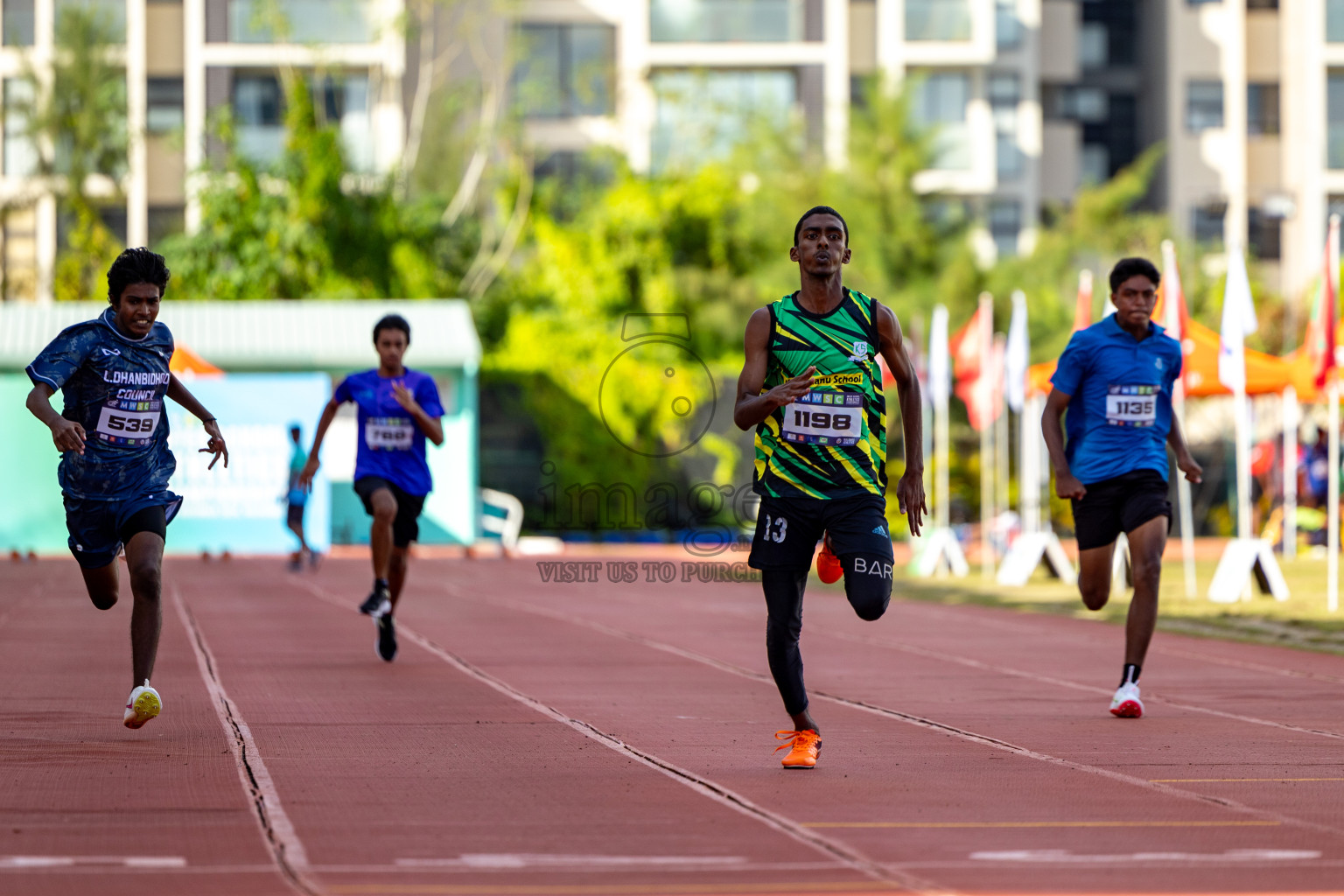 Day 1 of MWSC Interschool Athletics Championships 2024 held in Hulhumale Running Track, Hulhumale, Maldives on Saturday, 9th November 2024. 
Photos by: Hassan Simah / Images.mv