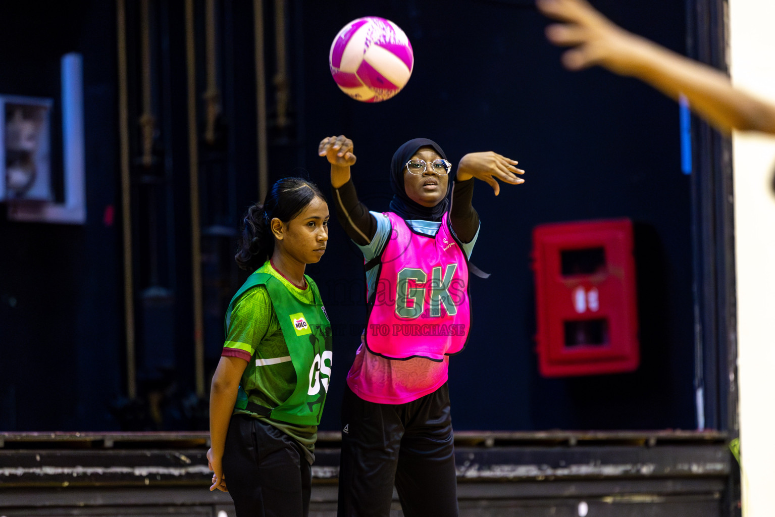 Young Netters B vs Fionti SC in Day 5 of 3rd Netball Junior Championship, held at Social Center on Thursday 23rd January 2025 . Photos: Shuu Abdul Sattar / images.mv