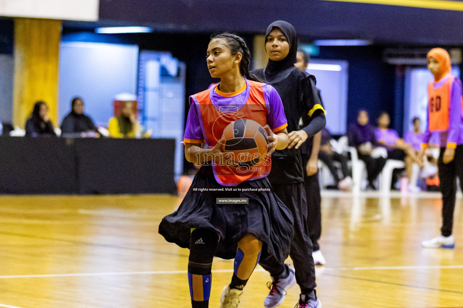 Day 9 of 24th Interschool Netball Tournament 2023 was held in Social Center, Male', Maldives on 4th November 2023. Photos: Hassan Simah / images.mv