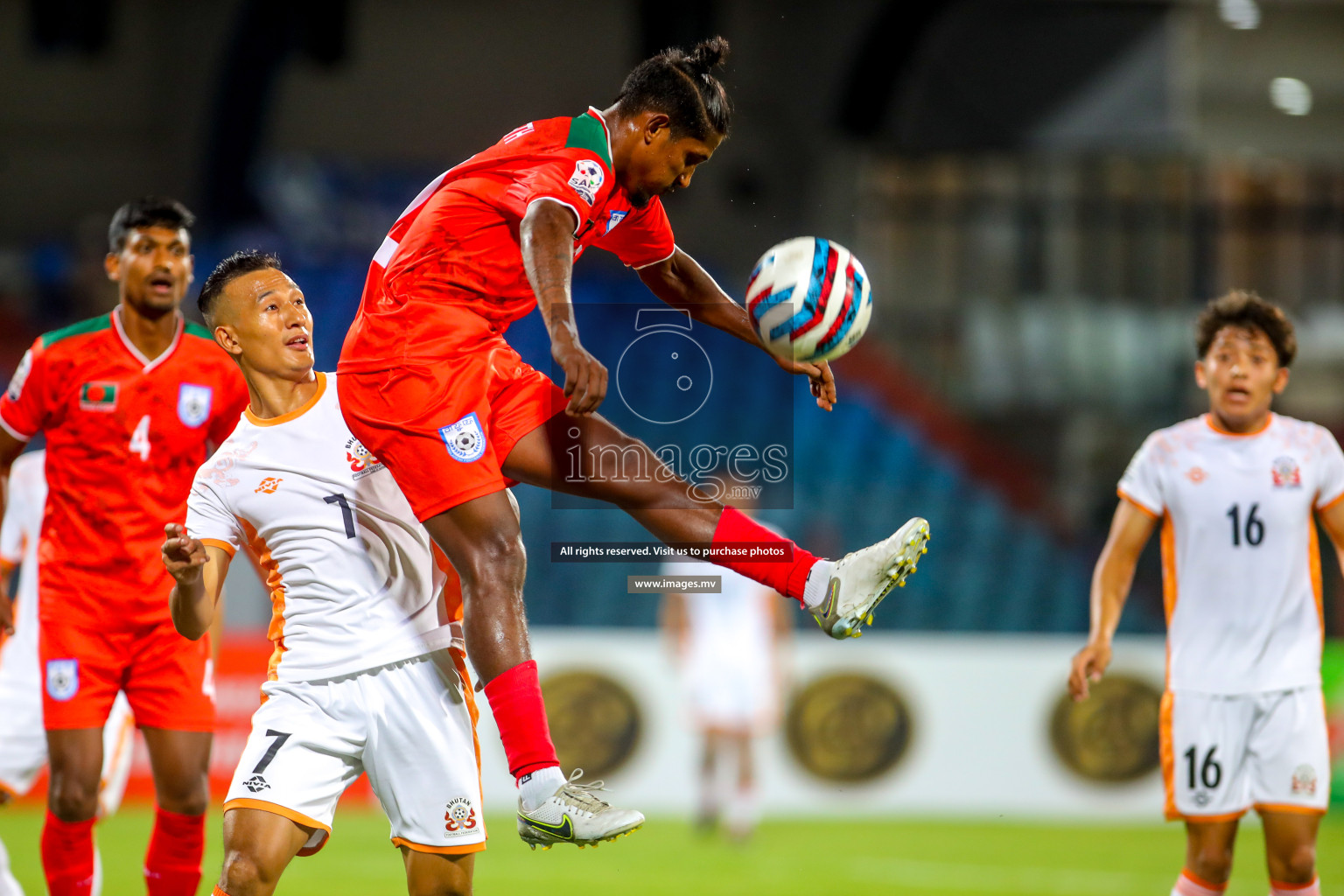 Bhutan vs Bangladesh in SAFF Championship 2023 held in Sree Kanteerava Stadium, Bengaluru, India, on Wednesday, 28th June 2023. Photos: Nausham Waheed, Hassan Simah / images.mv