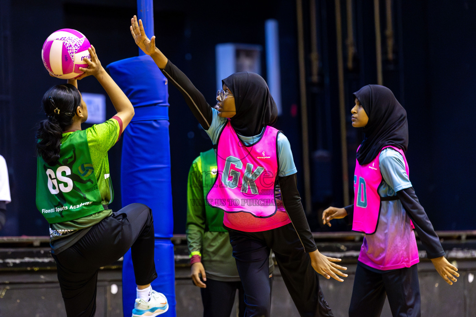 Young Netters B vs Fionti SC in Day 5 of 3rd Netball Junior Championship, held at Social Center on Thursday 23rd January 2025 . Photos: Shuu Abdul Sattar / images.mv