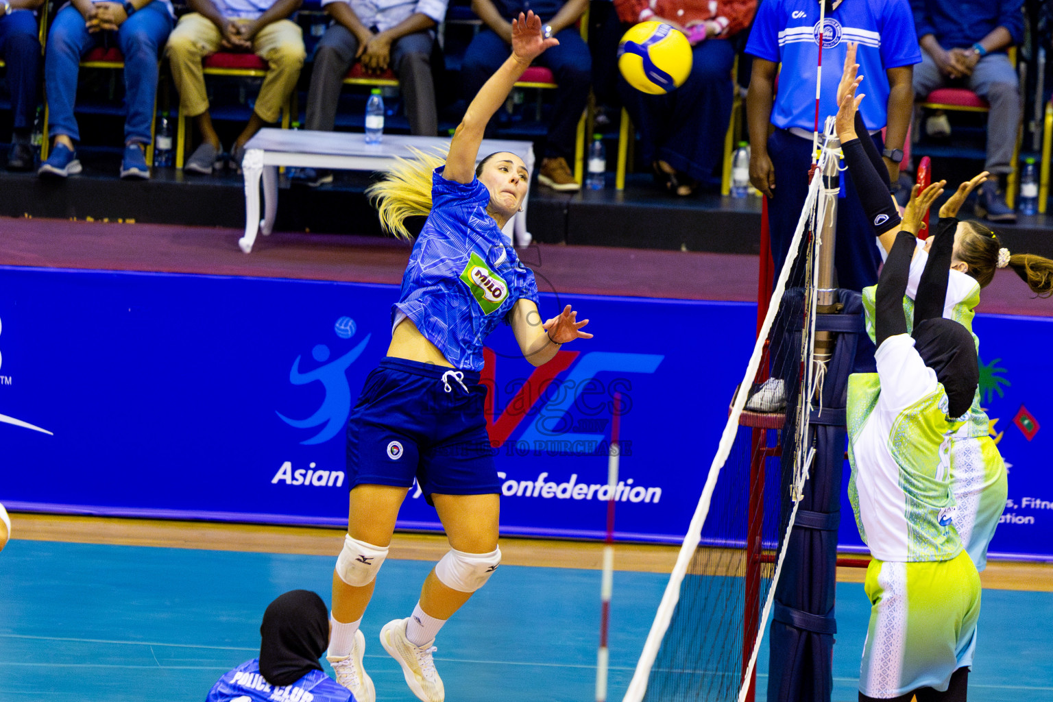 Police Club vs Club Wamco in the Final of Women's Division of National Volleyball League 2025 held in Male', Maldives on Sunday, 27th April 2025 at Social Center Indoor Hall Photos By: Nausham Waheed / images.mv