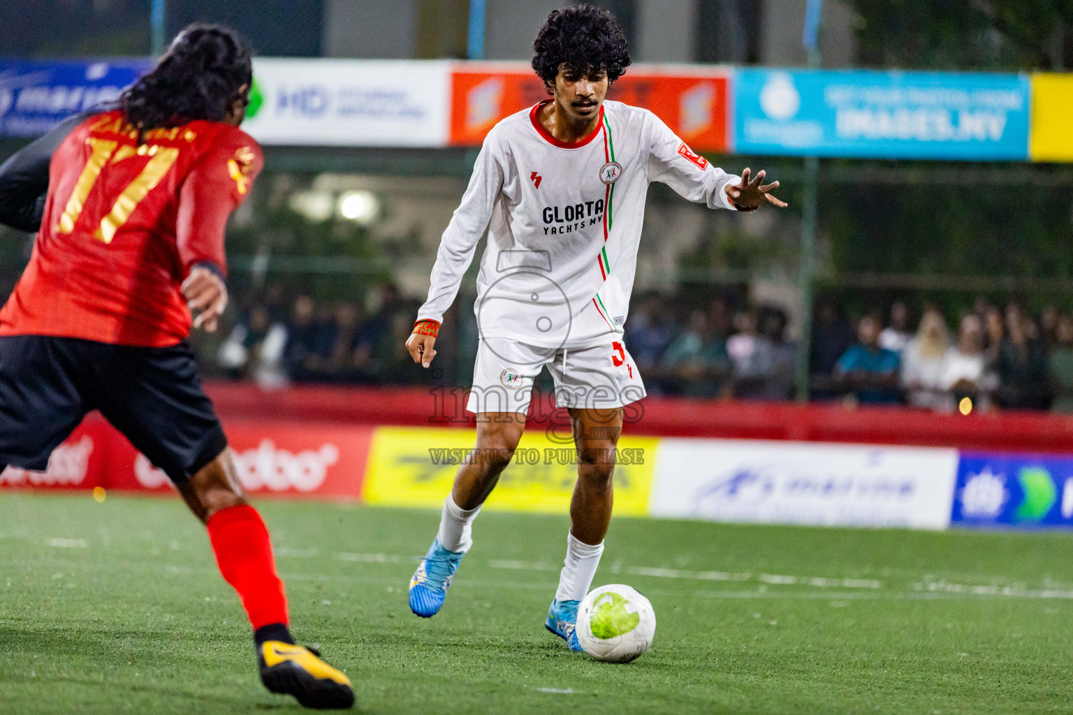 L Gan vs L Isdhoo in Day 28 of Golden Futsal Challenge 2024 was held on Sunday , 11th February 2024 in Hulhumale', Maldives Photos: Nausham Waheed / images.mv