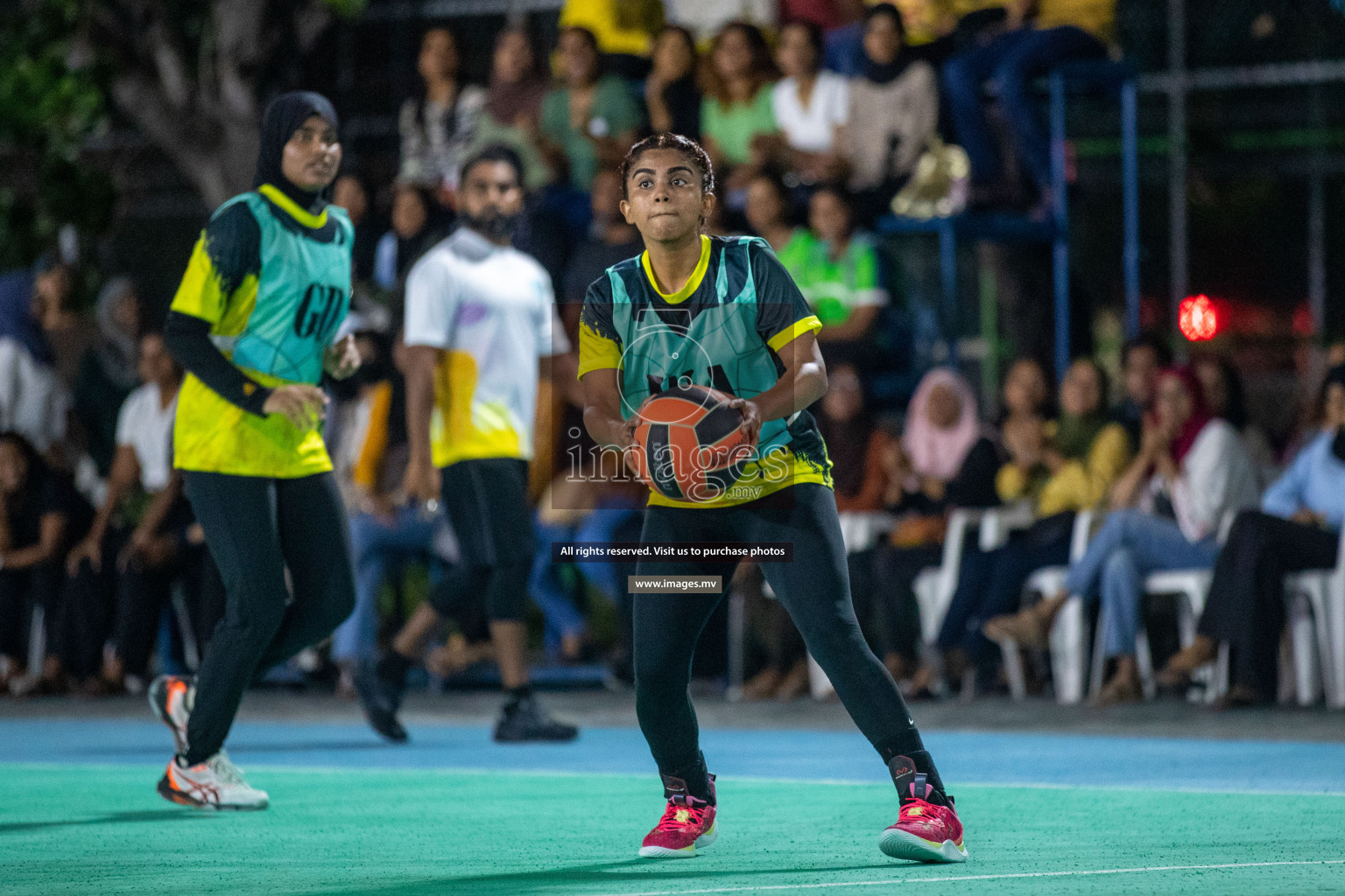 Final of 20th Milo National Netball Tournament 2023, held in Synthetic Netball Court, Male', Maldives on 11th June 2023 Photos: Nausham Waheed/ Images.mv