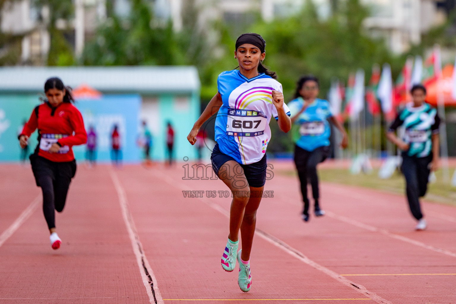 Day 1 of MWSC Interschool Athletics Championships 2024 held in Hulhumale Running Track, Hulhumale, Maldives on Saturday, 9th November 2024. 
Photos by: Hassan Simah / Images.mv