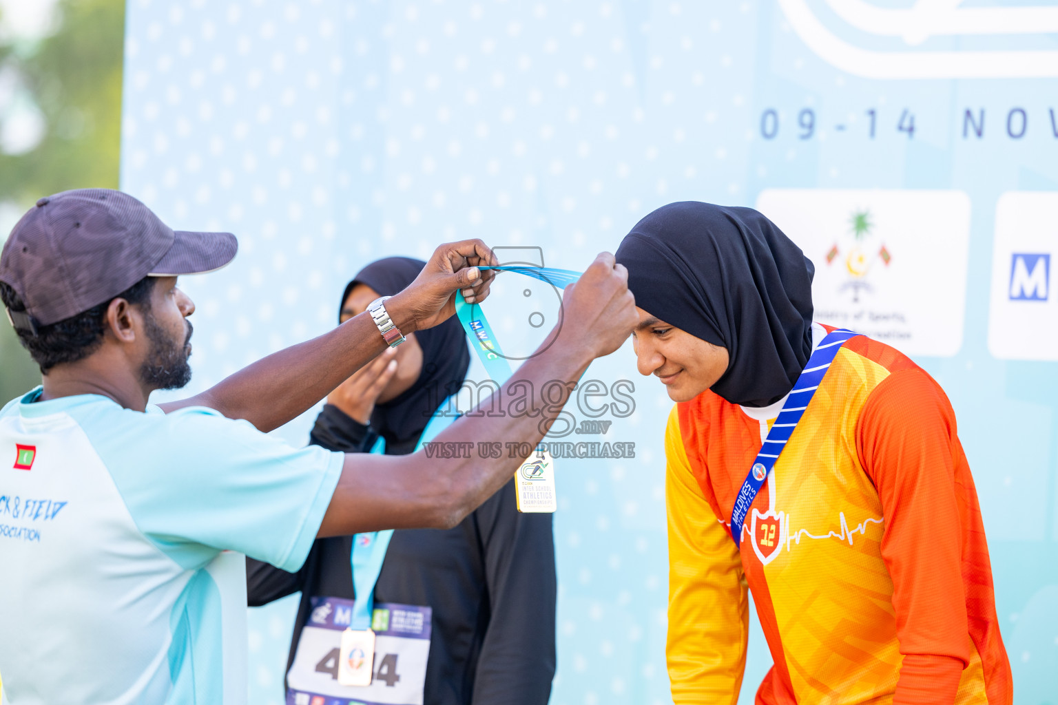 Day 6 of MWSC Interschool Athletics Championships 2024 held in Hulhumale Running Track, Hulhumale, Maldives on Thursday, 14th November 2024. Photos by: Ismail Thoriq / Images.mv