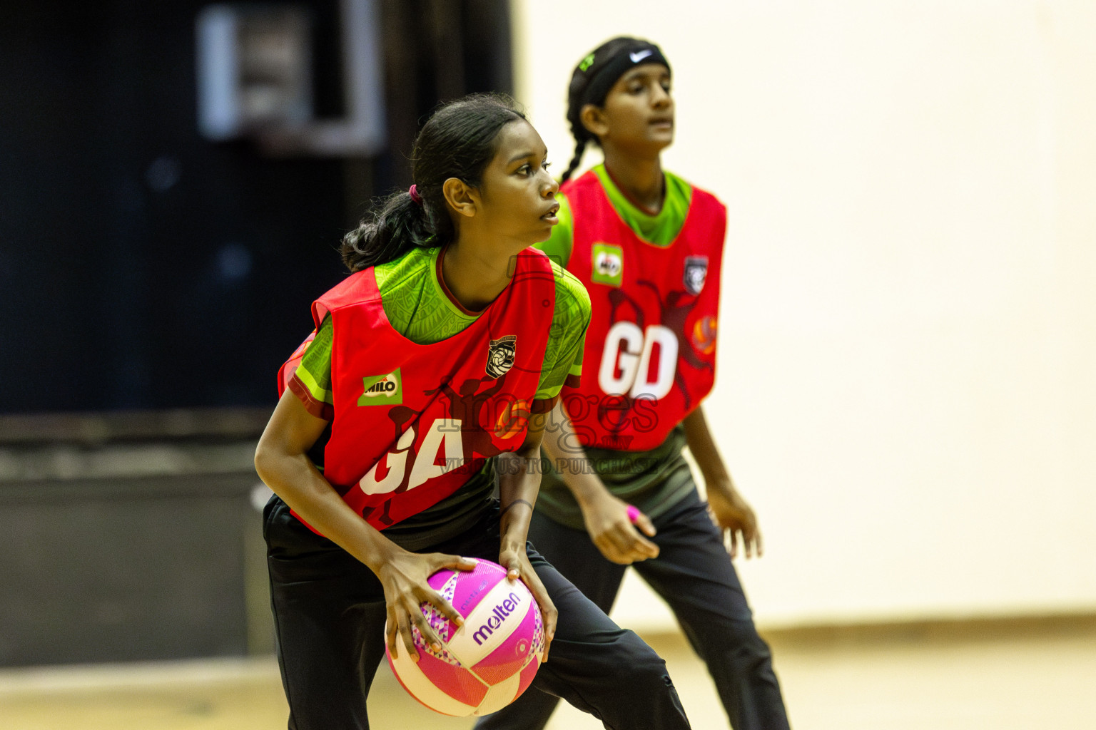 Fionti SC vs Netkids A  in Day 6 of 3rd Netball Junior Championship, held at Social Center on Friday 24th January 2025 . Photos: Shuu Abdul Sattar / images.mv