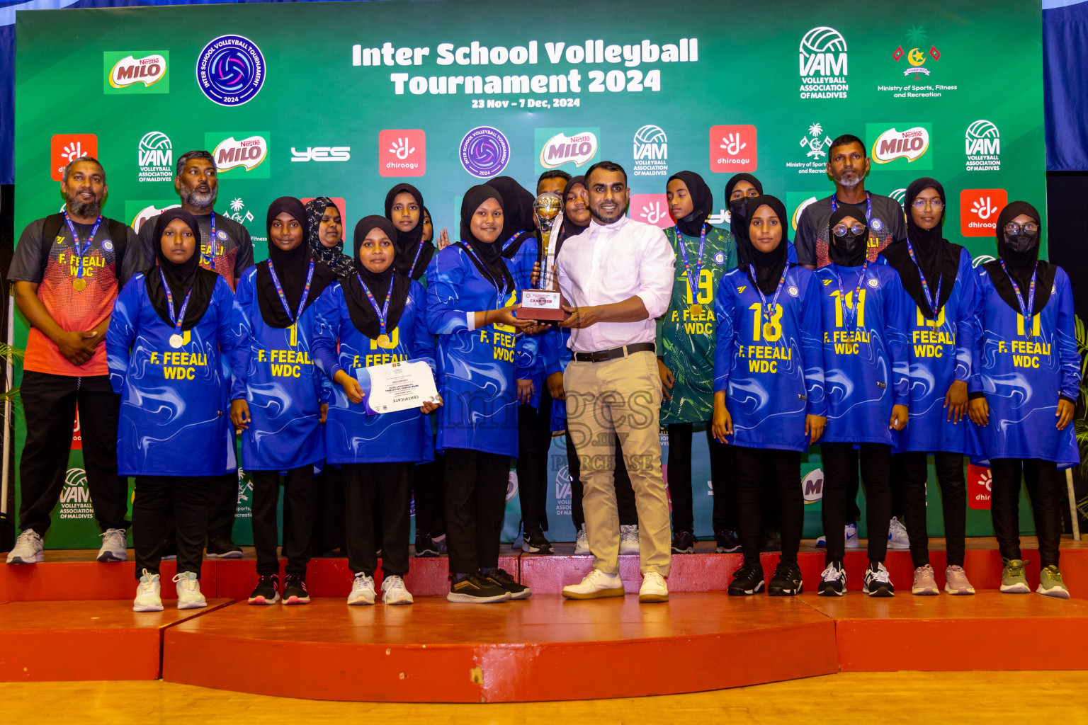 Finals of Interschool Volleyball Tournament 2024 was held in Social Center at Male', Maldives on Friday, 6th December 2024. Photos: Nausham Waheed / images.mv