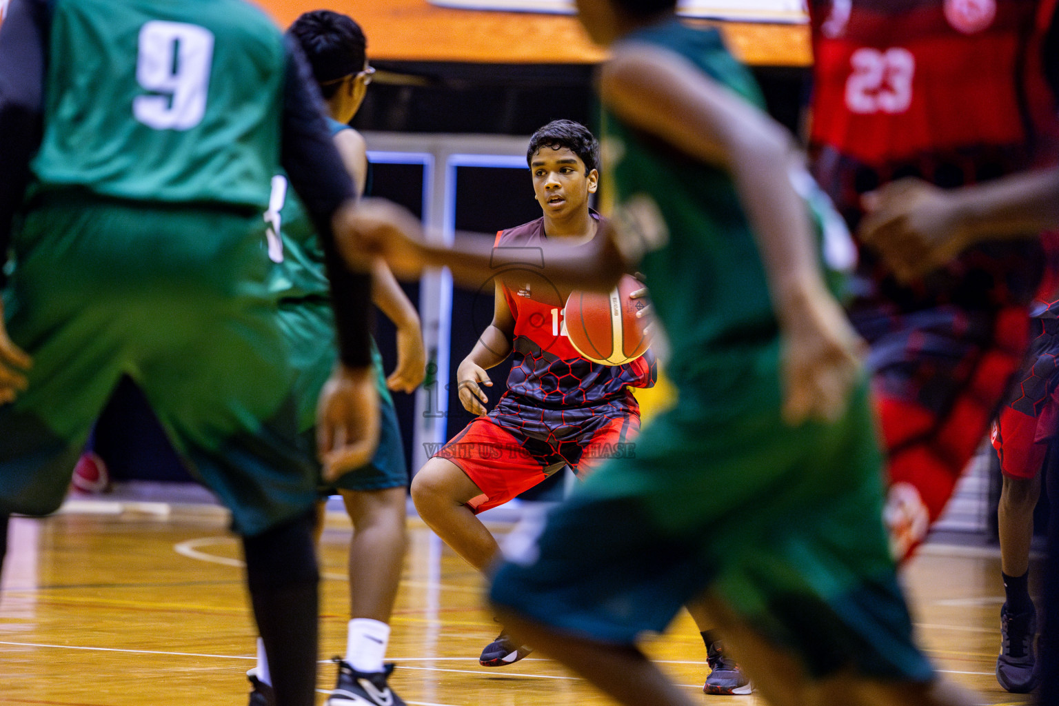 Aminiyya School vs Iskandhar School in day 26 of Junior Basketball Championship 2024 was held in Social Center, Male', Maldives on Tuesday, 10th December 2024. Photos: Nausham Waheed / images.mv