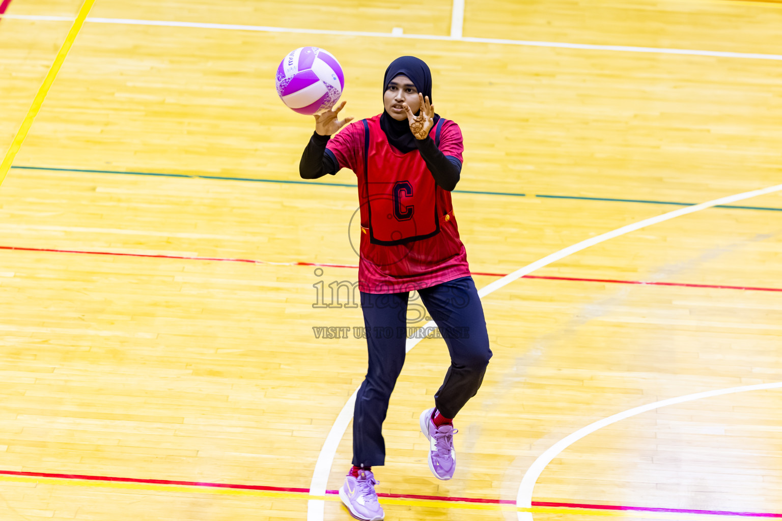 C Matrix vs Invicto SC in Day 4 of 24th Milo Netball Association Championship held in Social Center at Male', Maldives on Thursday, 4th September 2025. Photos: Nausham Waheed / images.mv