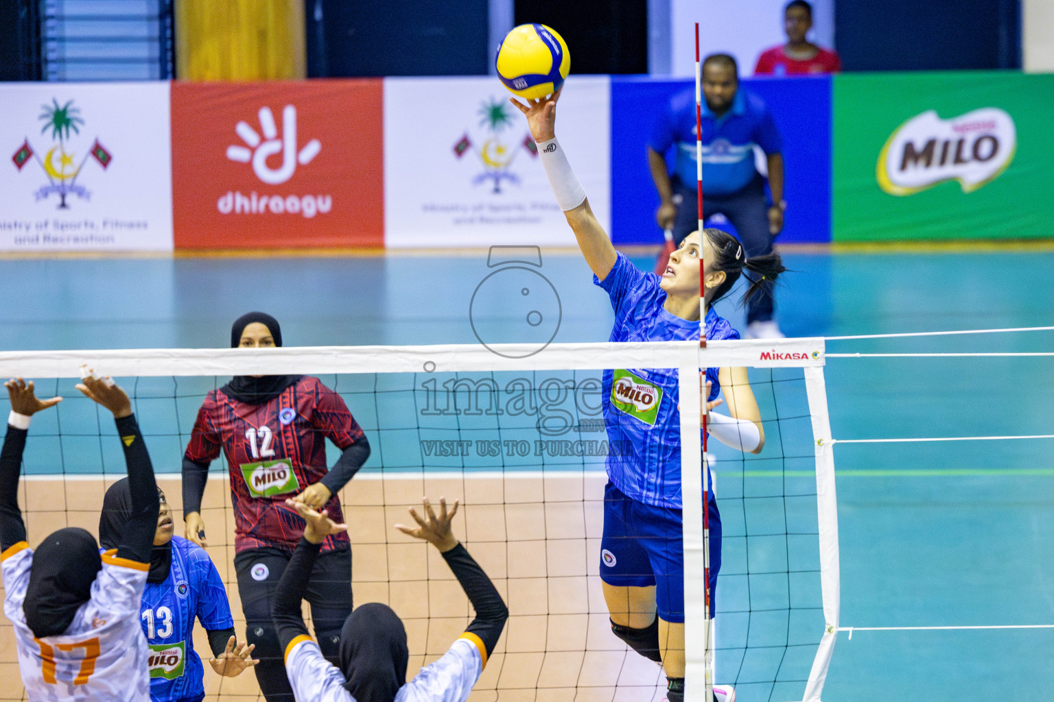 Police Club vs Flexor Sports Club in Day 1 of National Volleyball League 2025 - Women's Division held in Male', Maldives on Saturday, 19th April 2025 at Social Center Indoor Hall Photos 
By: Hassan Simah / images.mv