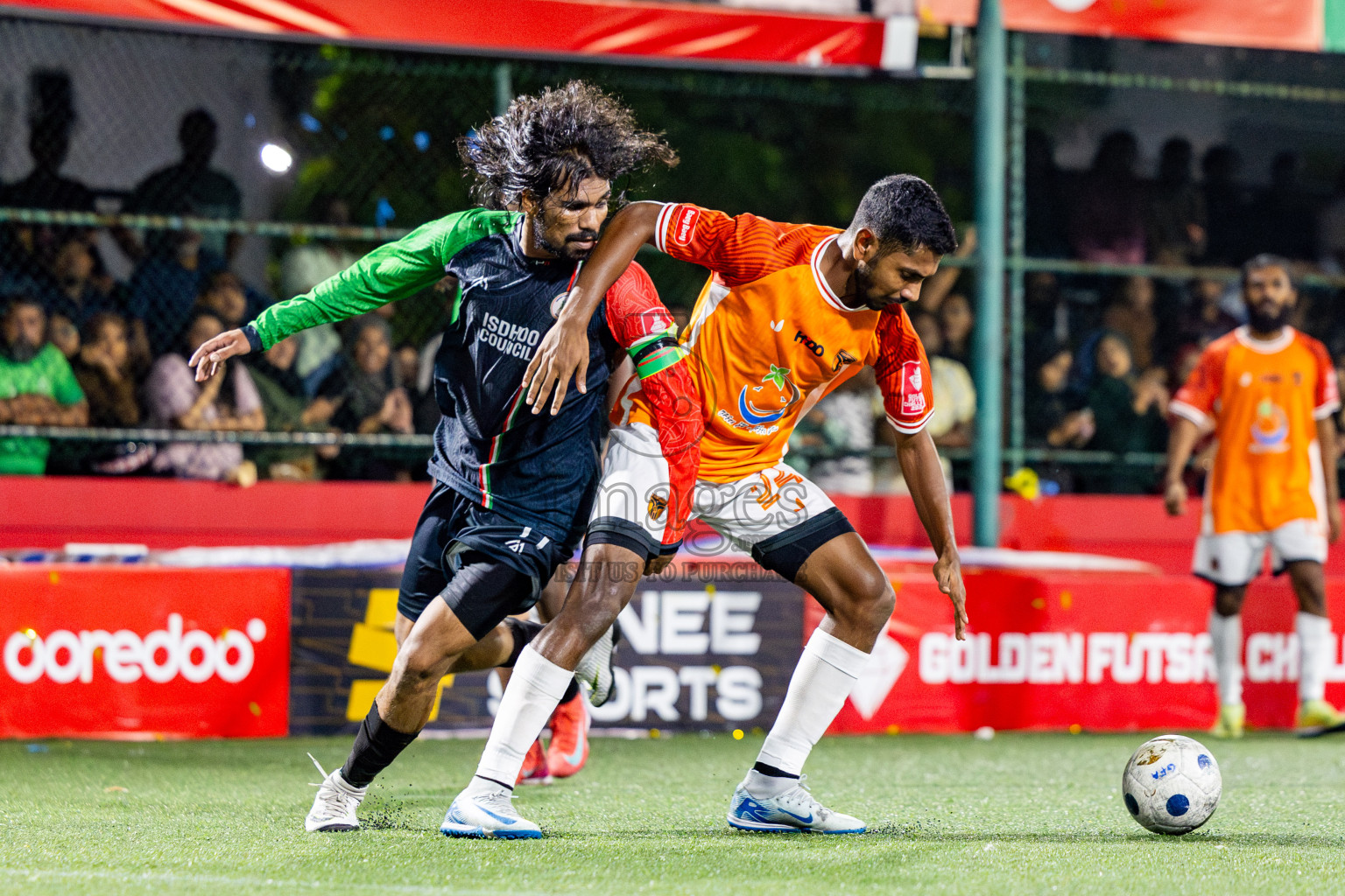 Thaa Hirilandhoo vs L Isdhoo in zone round Day 30 of Golden Futsal Challenge 2025 was held on Monday , 3rd February 2025, in Hulhumale', Maldives. Photos: Nausham Waheed / images.mv