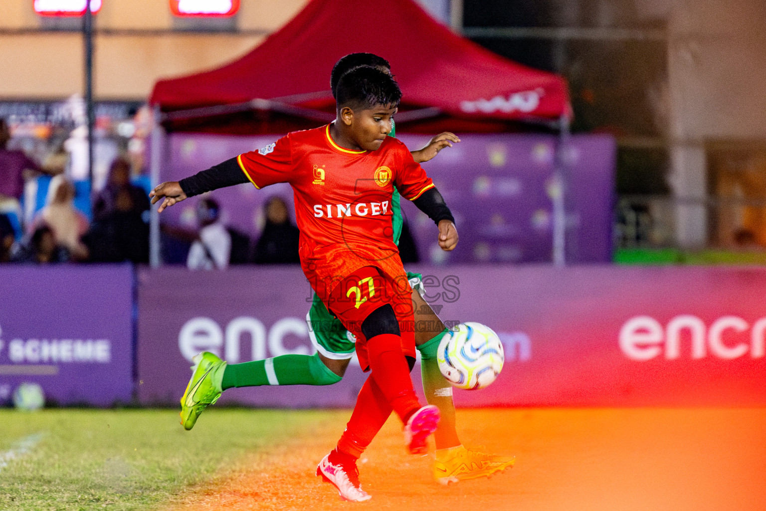 Victory Sports Club vs Hurriyya Sports Club (U12) in Day 9 of Dhivehi Youth League 2024 held at Henveiru Stadium on Saturday, 14th December 2024. Photos: Nausham Waheed / Images.mv