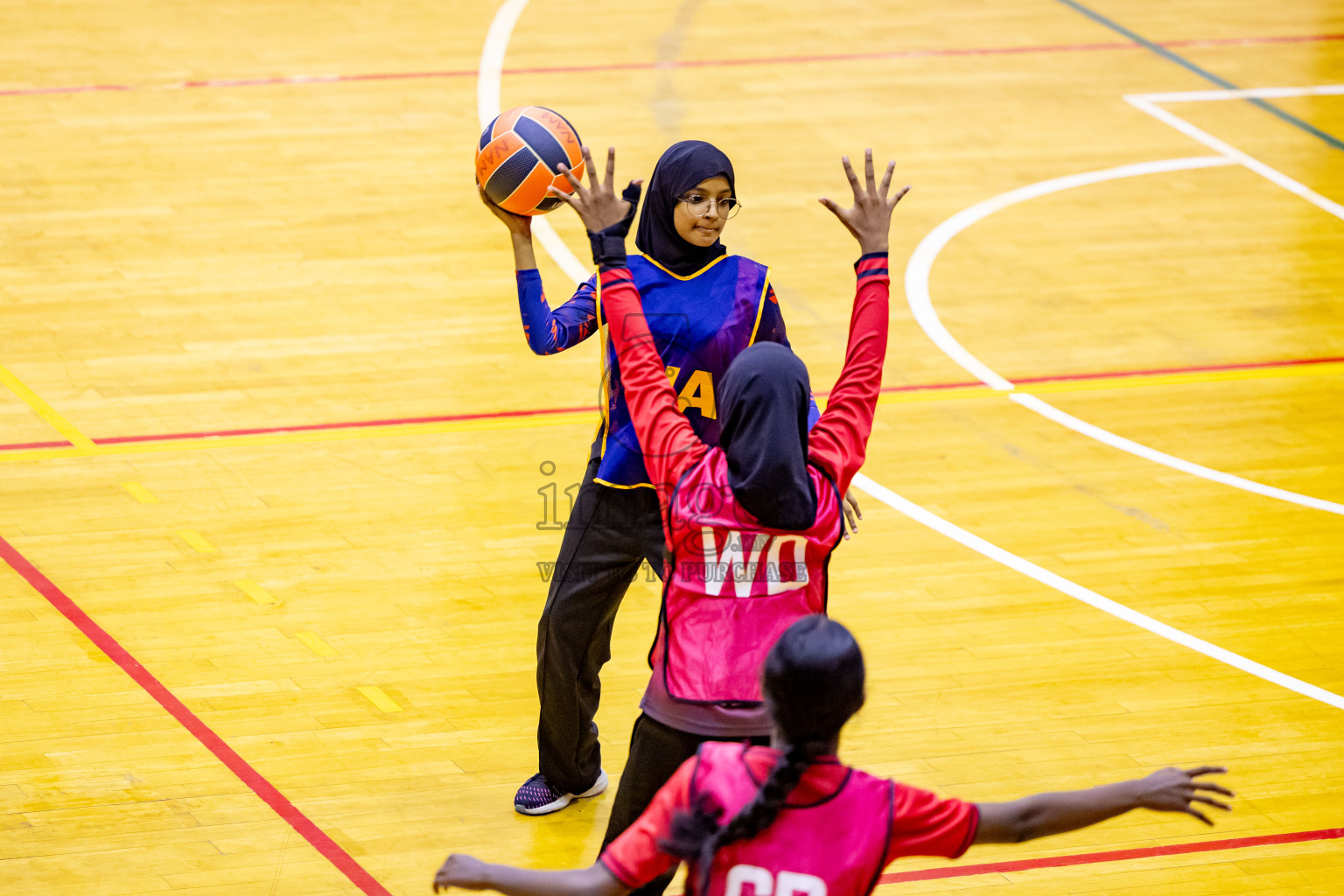 Day 8 of 25th Inter-School Netball Tournament was held in Social Center at Male', Maldives on Sunday, 18th August 2024. Photos: Nausham Waheed / images.mv