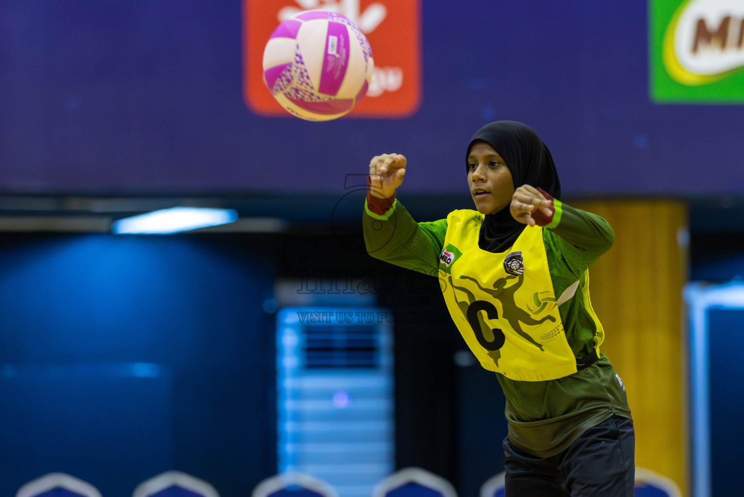 Fionti Sports Acadamy vs Netkids C in Day 3 of 3rd Netball Junior Championship, held at Social Center on Wednesday 22nd January 2025 . Photos: Shuu Abdul Sattar / images.mv