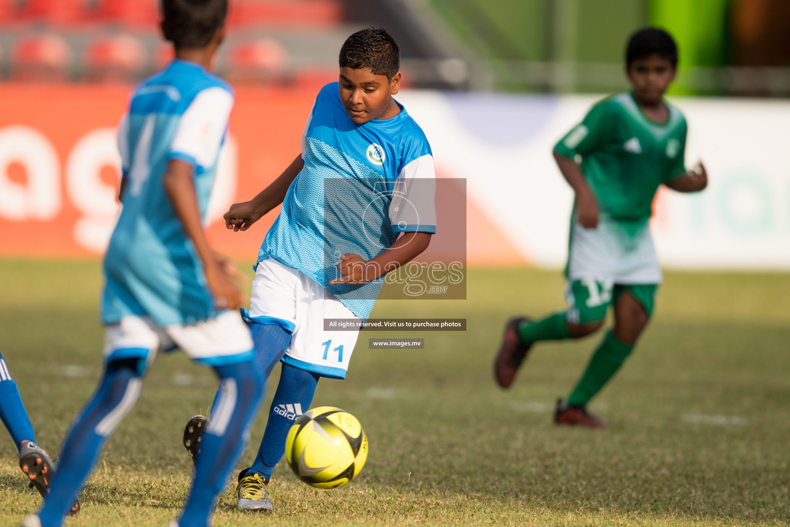Aminiya School vs LH.EDU.CENTRE in MAMEN Inter School Football Tournament 2019 (U13) in Male, Maldives on 30th March 2019, Photos: Hassan Simah / images.mv