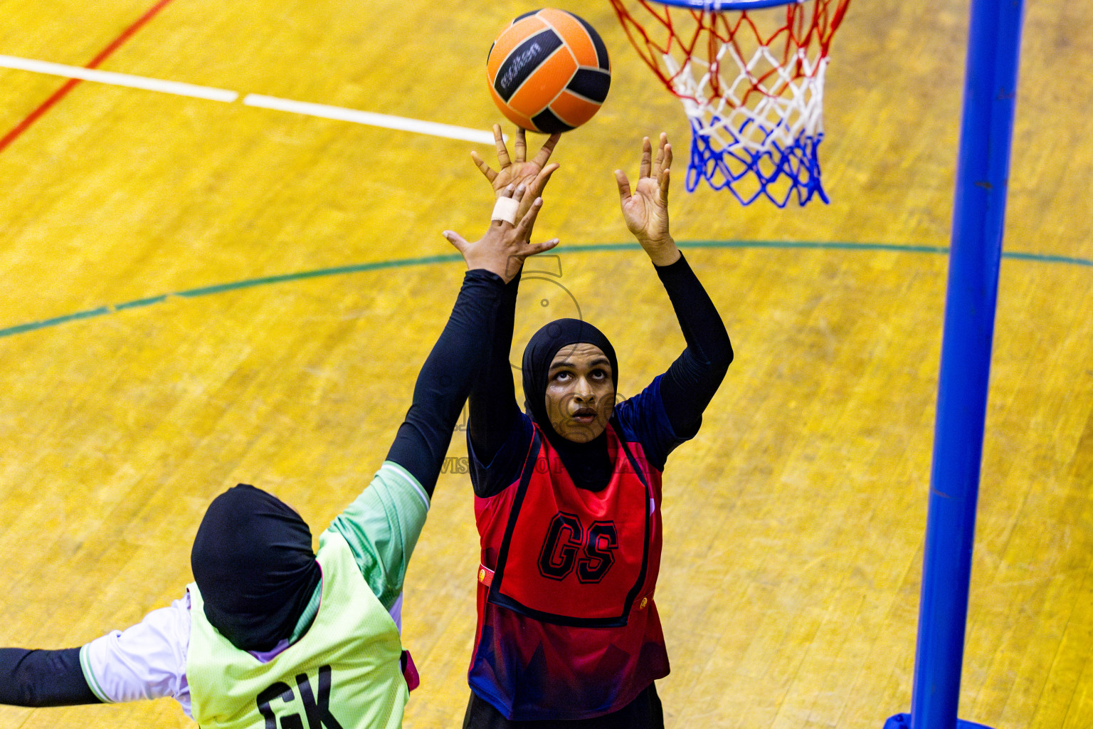 Club Green Street vs Club Matrix in Day 5 of 21st National Netball Tournament was held in Social Canter at Male', Maldives on Monday, 20th May 2024. Photos: Nausham Waheed / images.mv