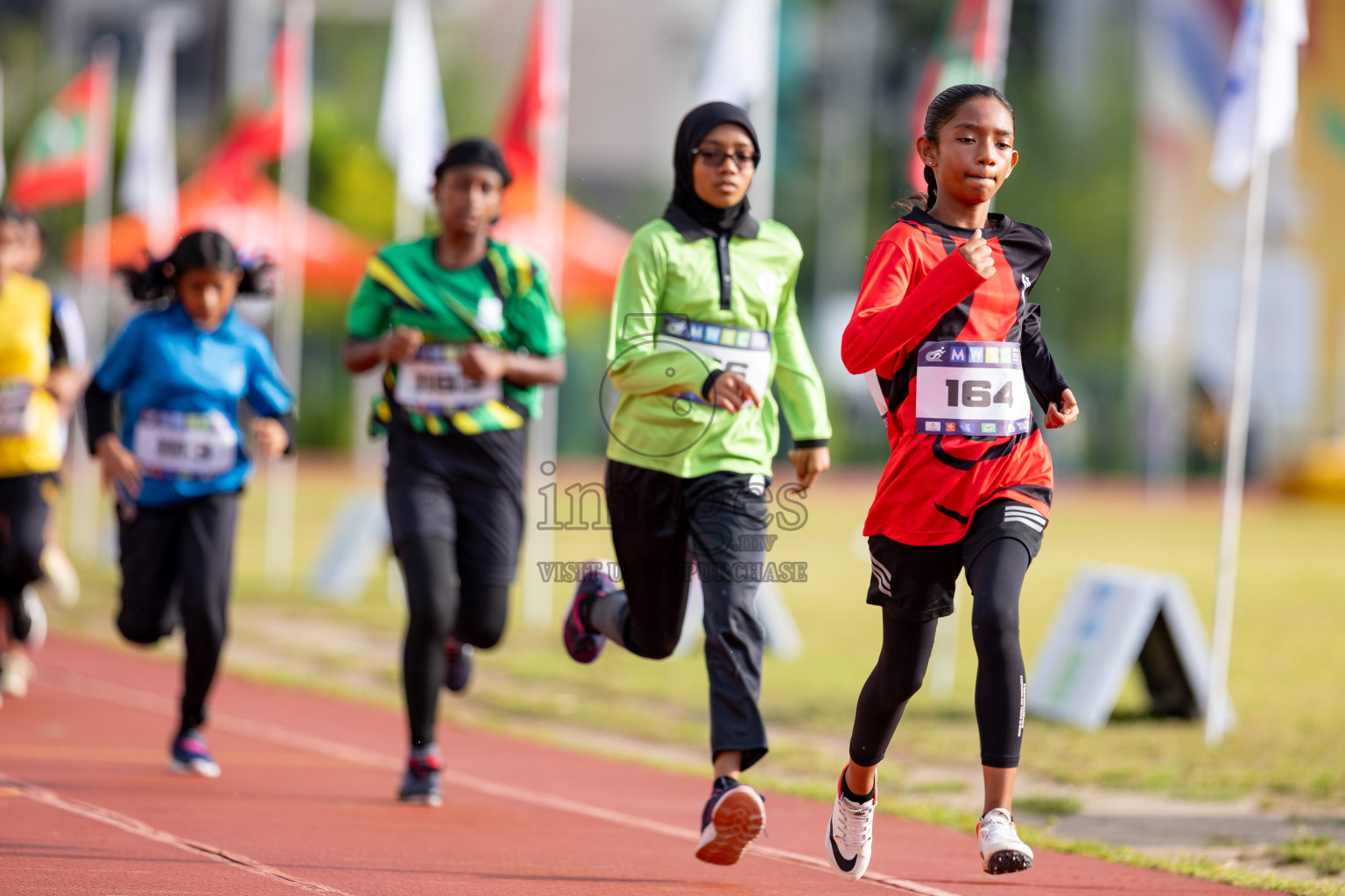 Day 3 of MWSC Interschool Athletics Championships 2024 held in Hulhumale Running Track, Hulhumale, Maldives on Monday, 11th November 2024. 
Photos by: Hassan Simah / Images.mv