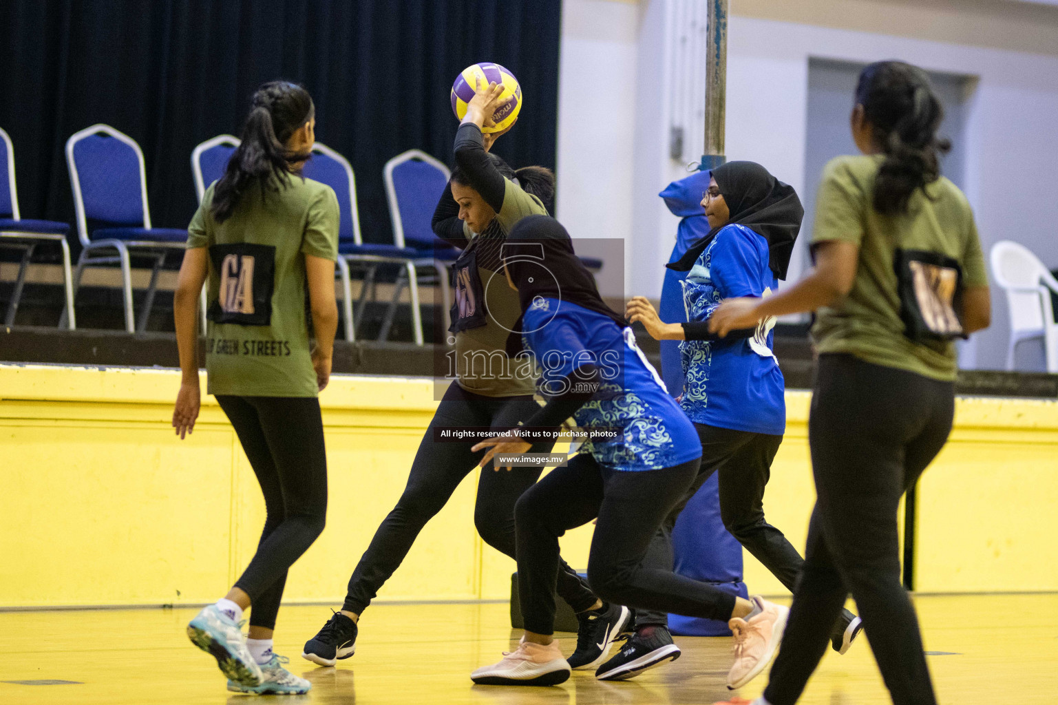 Green Streets vs Mahibadhoo Sports Club in the Semi Finals of Milo National Netball Tournament 2021 held on 3 December 2021 in Male', Maldives, Photos by Maanish