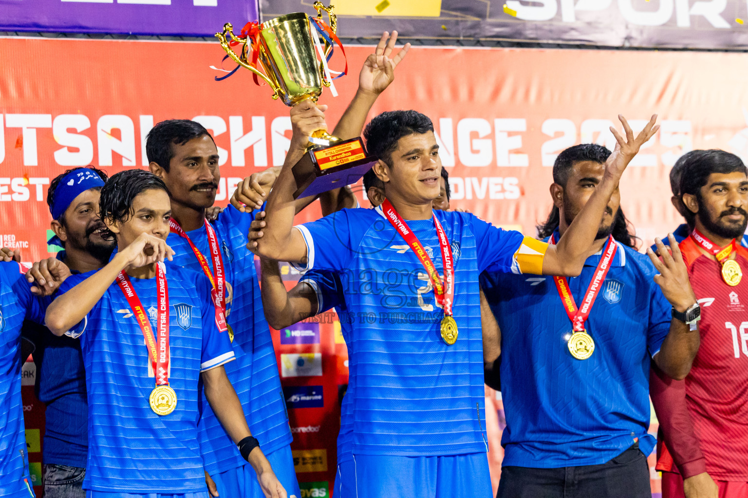 Lh Naifaru vs Lh Kurendhoo in Lhaviyani Atoll Finals Day 26 of Golden Futsal Challenge 2025 was held on Thursday , 30th January 2025, in Hulhumale', Maldives. Photos: Nausham Waheed / images.mv