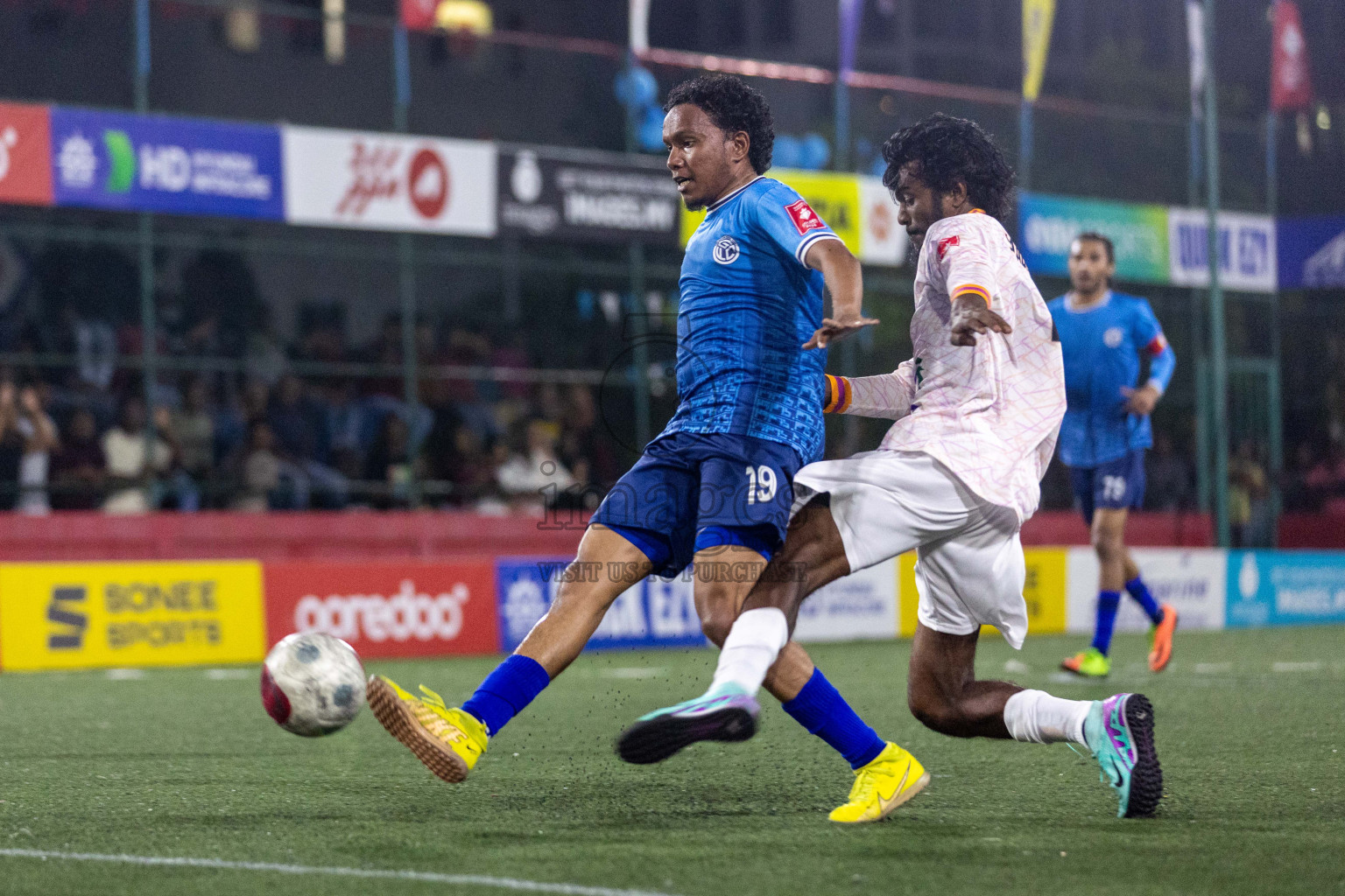 GA Gemanafushi vs GA Maamendhoo in Day 19 of Golden Futsal Challenge 2024 was held on Friday, 2nd February 2024 in Hulhumale', Maldives Photos: Nausham Waheed / images.mv