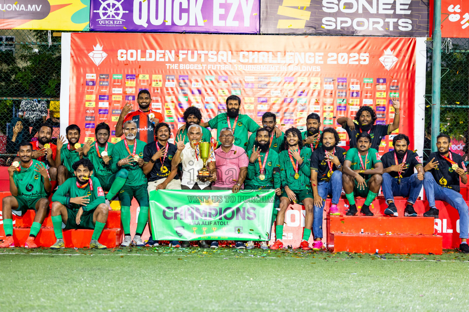 HA Dhidhdhoo vs HA Vashafaru in Haa Alif Atoll Finals Day 28 of Golden Futsal Challenge 2025 was held on Saturday , 1st February 2025, in Hulhumale', Maldives. Photos: Nausham Waheed / images.mv