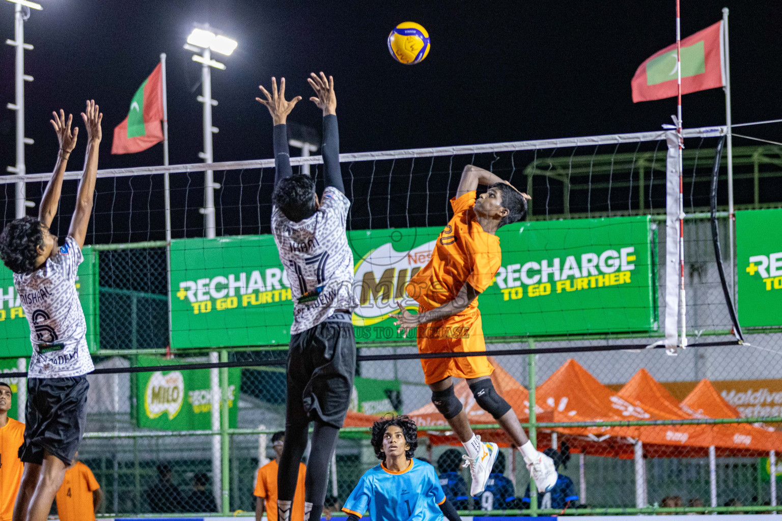 Sports Club Vision vs Sports Club City in Milo National Junior Volleyball Championship 2025 Day 3 was held on Monday, 24th November 2025 at Ekuveni Turf Court Male', Maldives. Photos: Areef Adam / images.mv