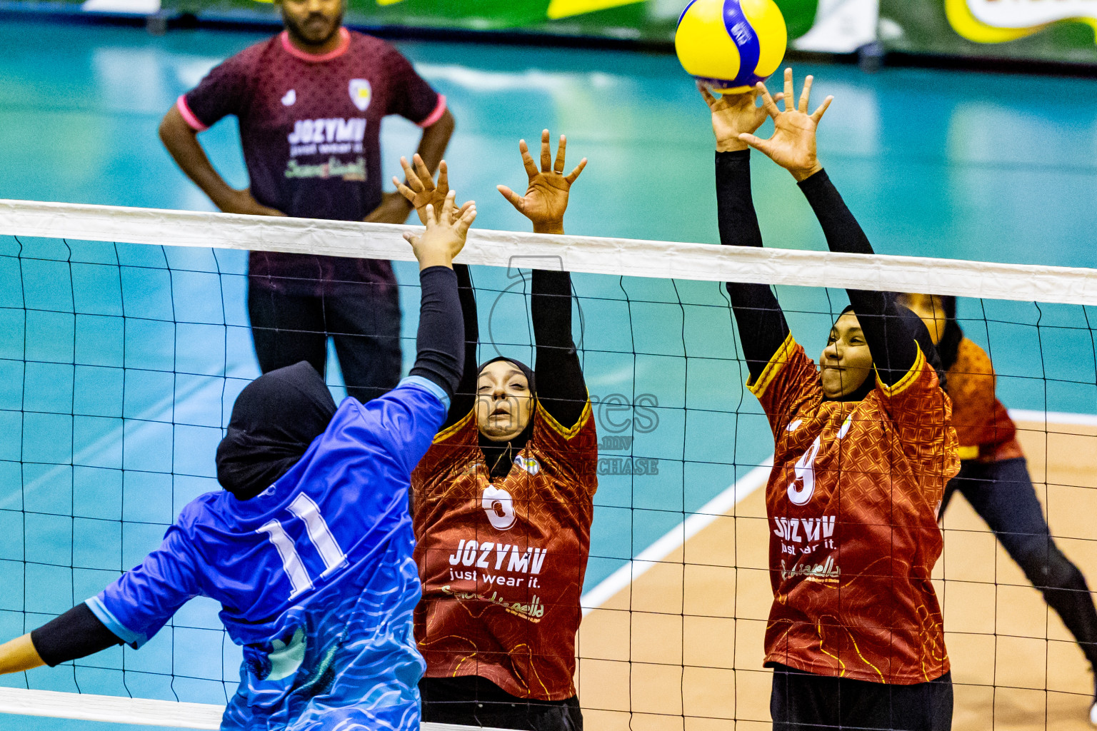 Day 3 of Women's Division of Milo VAM Cup 2024 held in Male', Maldives on Wednesday, 10th July 2024 at Social Center Indoor Hall Photos By: Nausham Waheed / images.mv