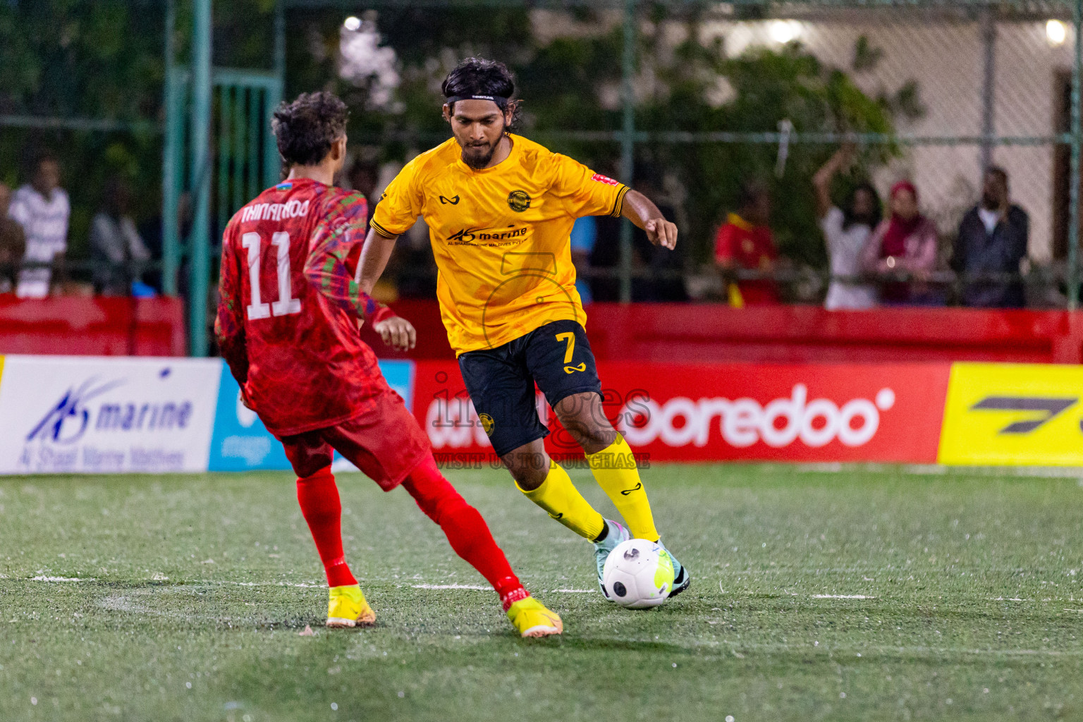 GDh. Thinadhoo  VS  GDh. Gadhdhoo in Day 17 of Golden Futsal Challenge 2024 was held on Wednesday, 31st January 2024, in Hulhumale', Maldives Photos: Hassan Simah / images.mv