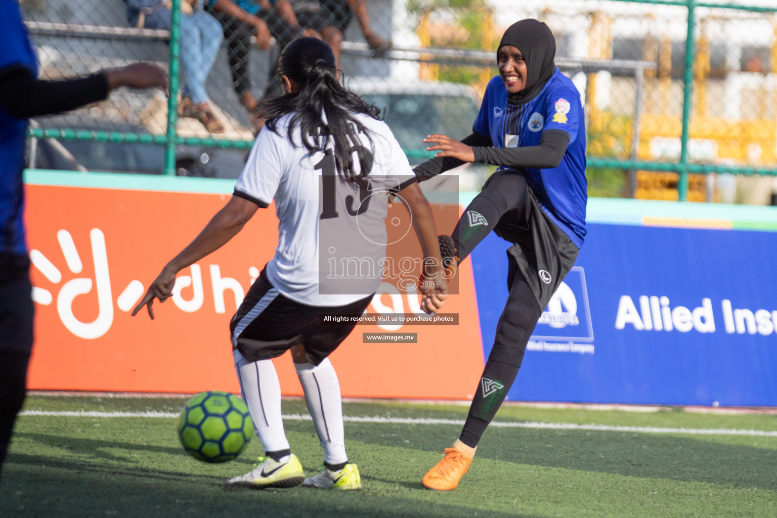 Maldives Ports Limited vs Dhivehi Sifainge Club in the semi finals of 18/30 Women's Futsal Fiesta 2019 on 27th April 2019, held in Hulhumale Photos: Hassan Simah / images.mv