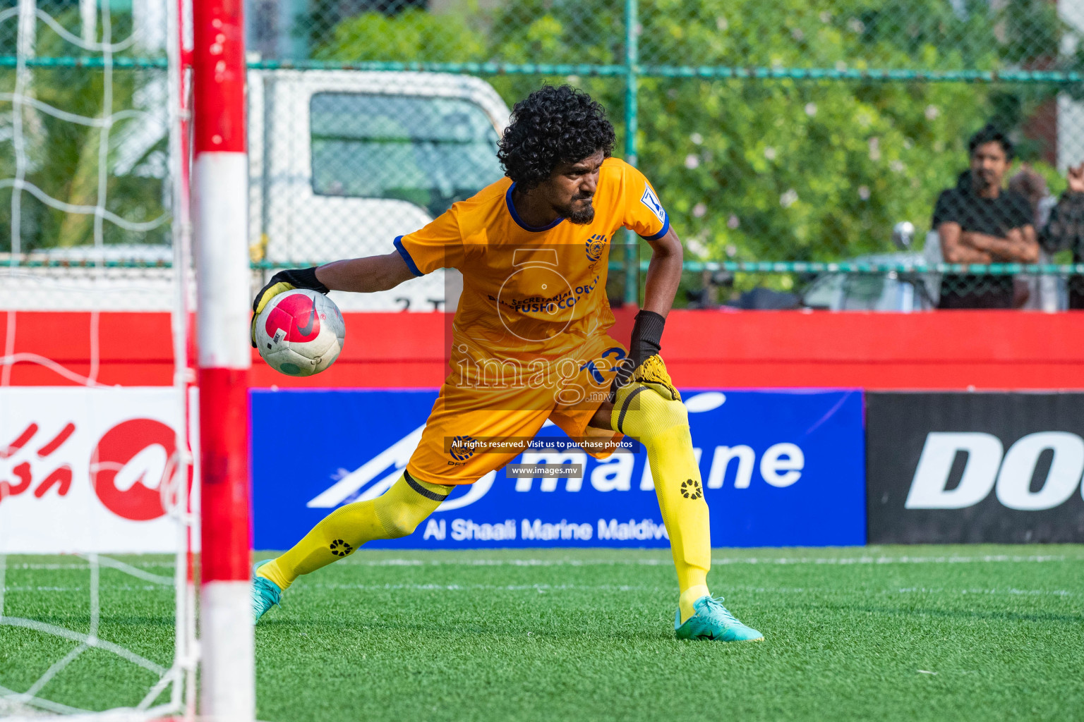 K. Dhiffushi vs K. Thulusdhoo in Day 6 of Golden Futsal Challenge 2023 on 10 February 2023 in Hulhumale, Male, Maldives